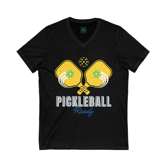 Pickleball Ready Unisex V-Neck Tee - Sporty Comfort for Pickleball Lovers - DiRoMi