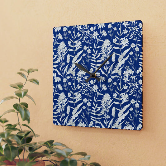 Botanical Flower Acrylic Wall Clock