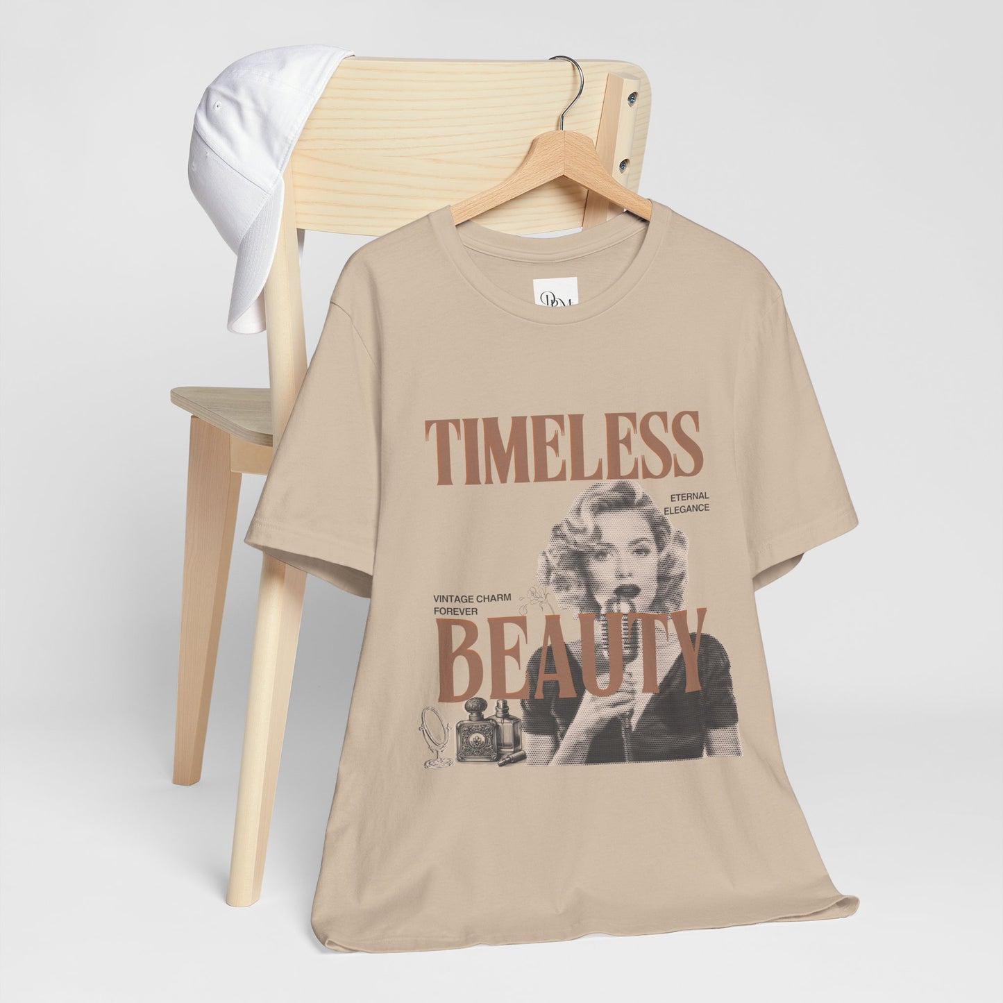 Timeless Beauty Graphic Tee - Vintage Elegance Jersey Short Sleeve Shirt - DiRoMi