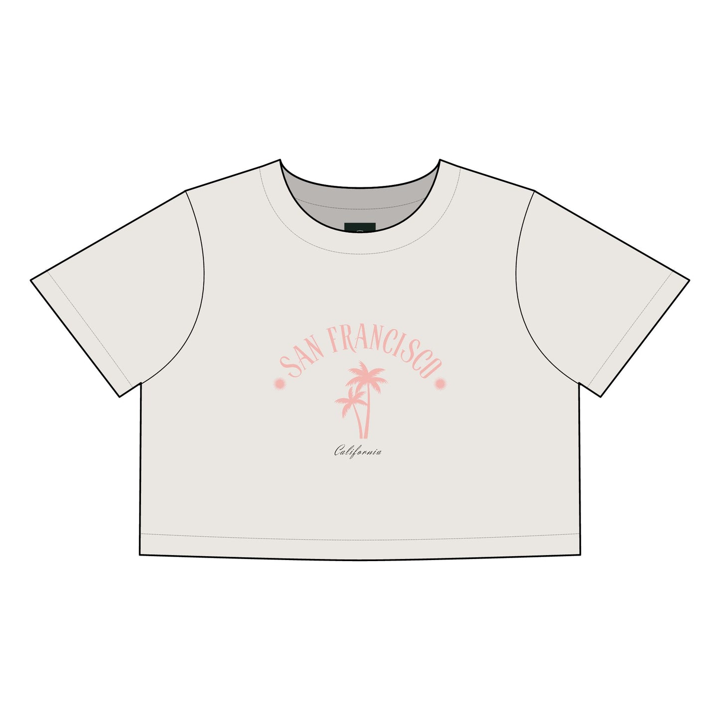 San Francisco Women's Faded Crop Tee - California Vibes - DiRoMi