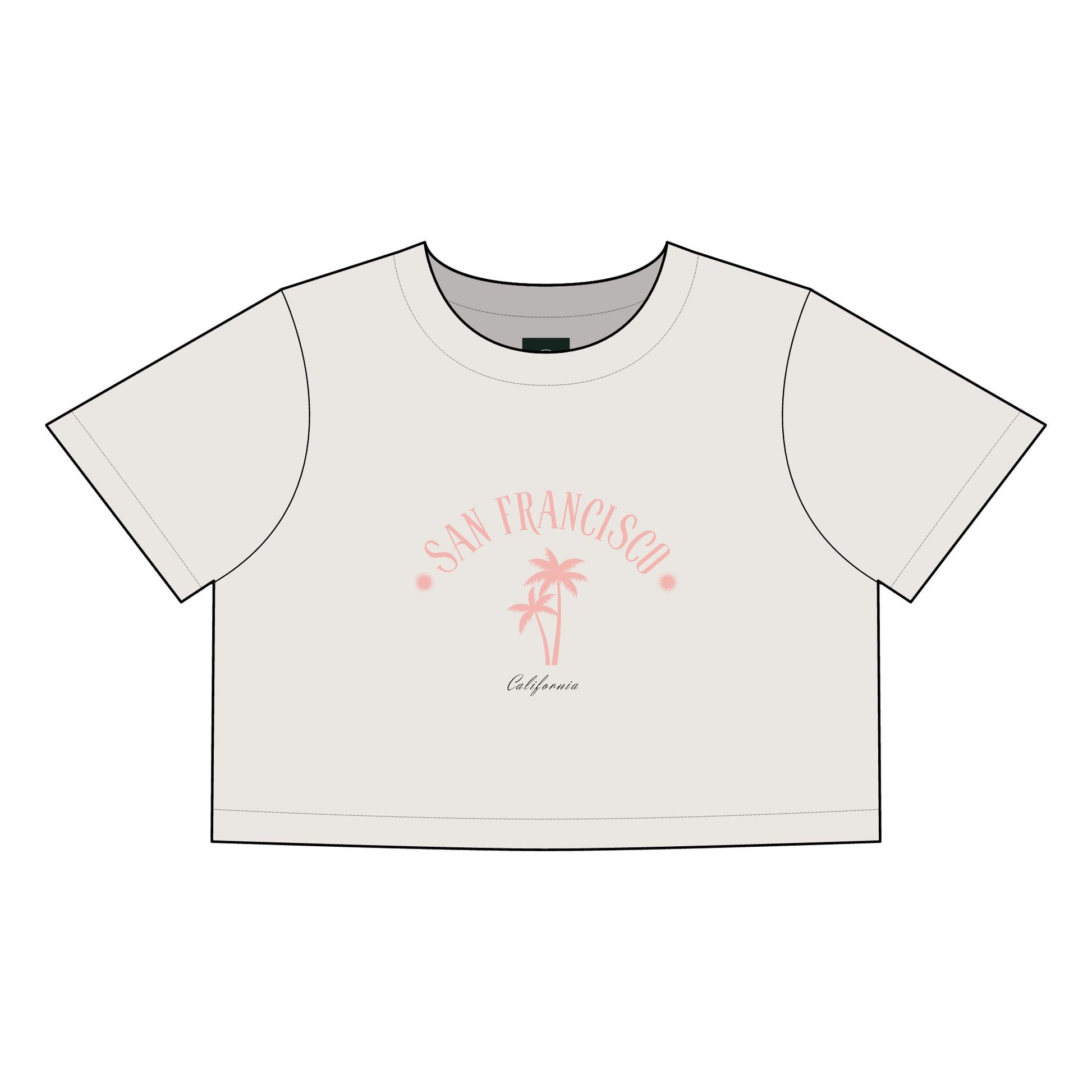 San Francisco Women's Faded Crop Tee - California Vibes - DiRoMi