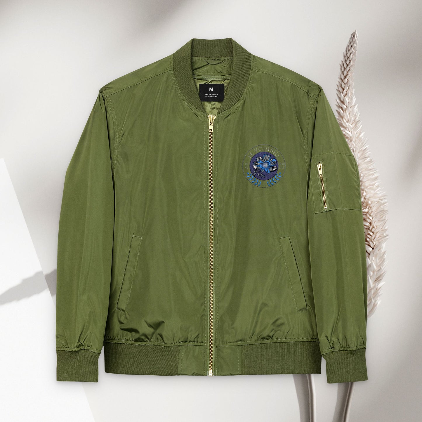Eco-Friendly Embroidered Bomber Jacket - Stylish & Sustainable - DiRoMi
