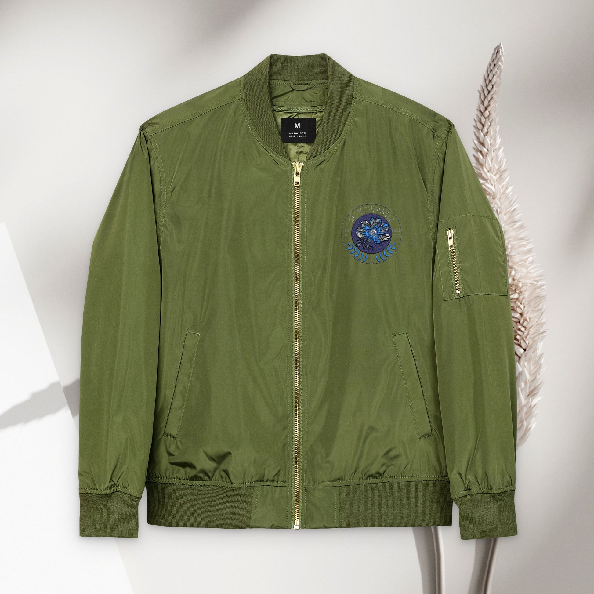 Eco-Friendly Embroidered Bomber Jacket - Stylish & Sustainable - DiRoMi