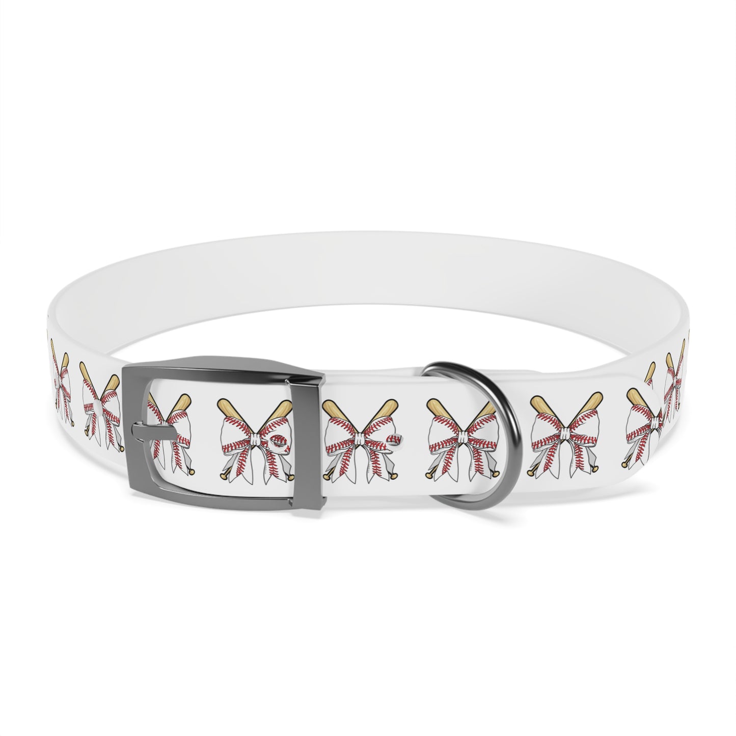 Baseball Bat Dog Collar with Bows - Perfect for Pet Lovers and Sports Fans - DiRoMi