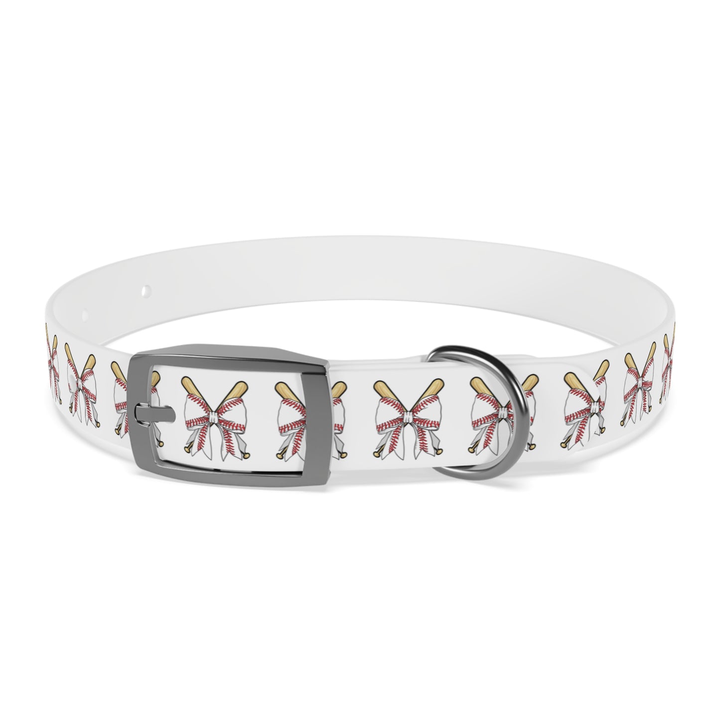 Baseball Bat Dog Collar with Bows - Perfect for Pet Lovers and Sports Fans - DiRoMi