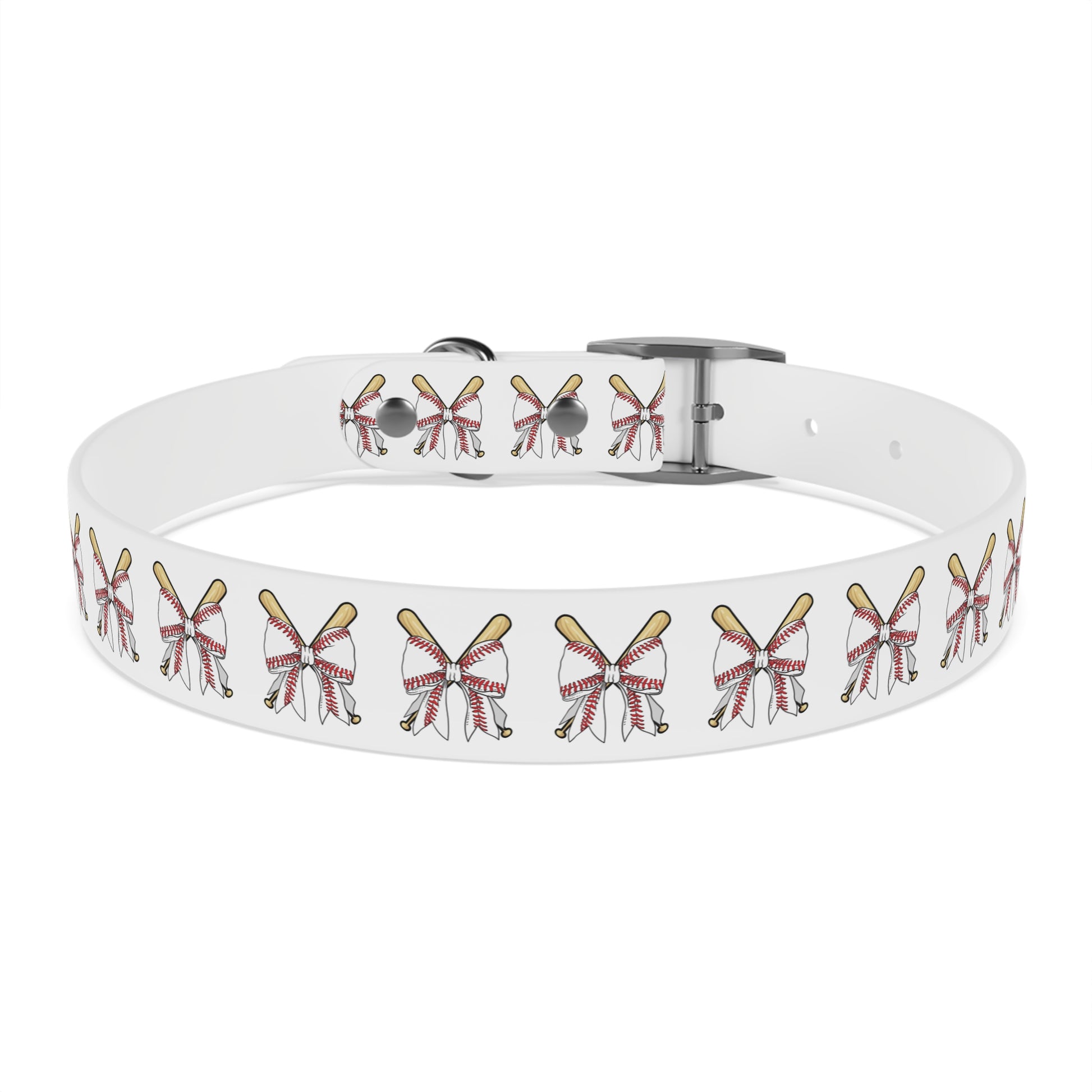 Baseball Bat Dog Collar with Bows - Perfect for Pet Lovers and Sports Fans - DiRoMi