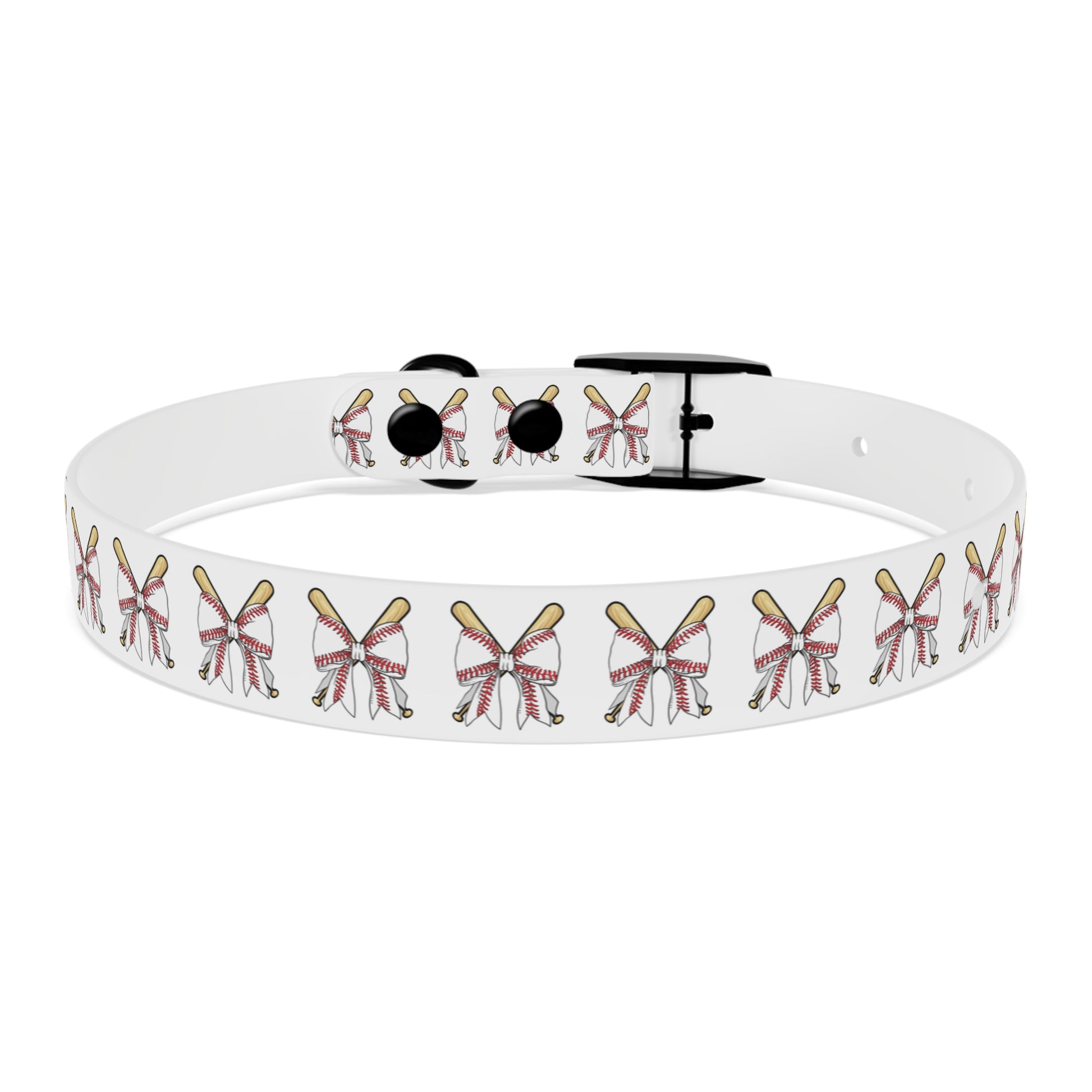 Baseball Bat Dog Collar with Bows - Perfect for Pet Lovers and Sports Fans - DiRoMi