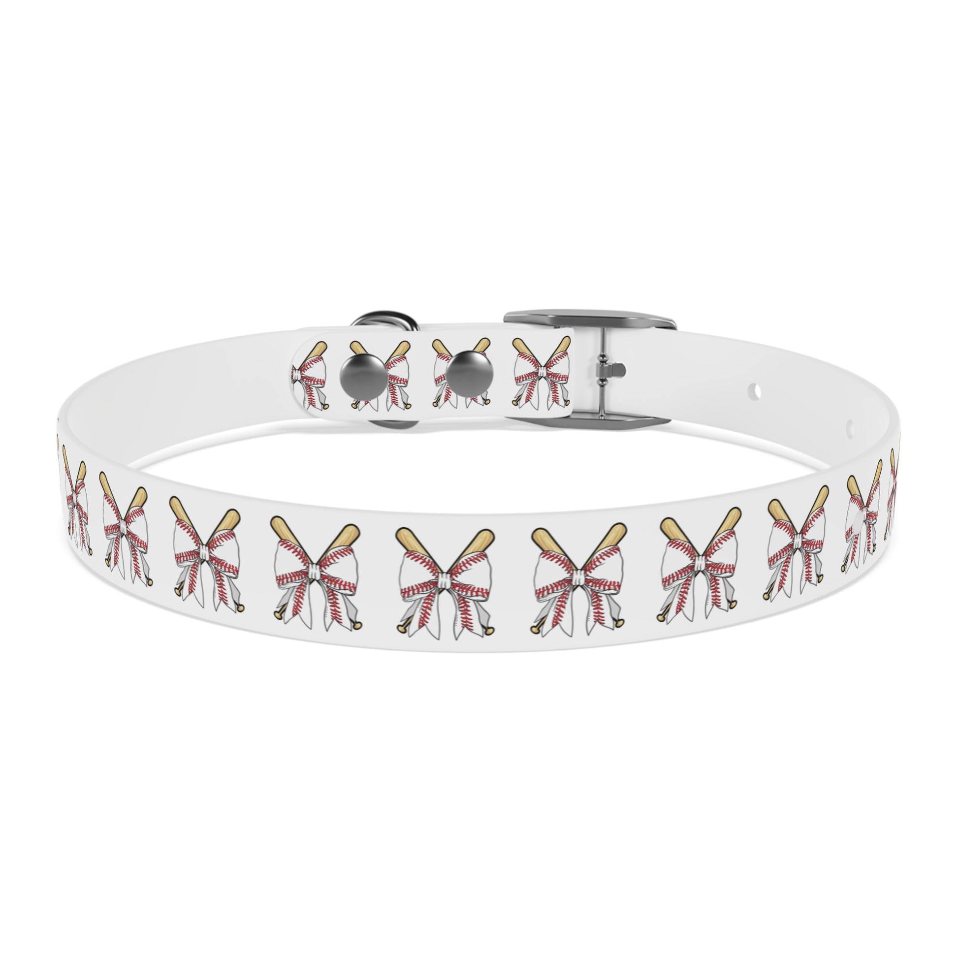 Baseball Bat Dog Collar with Bows - Perfect for Pet Lovers and Sports Fans - DiRoMi