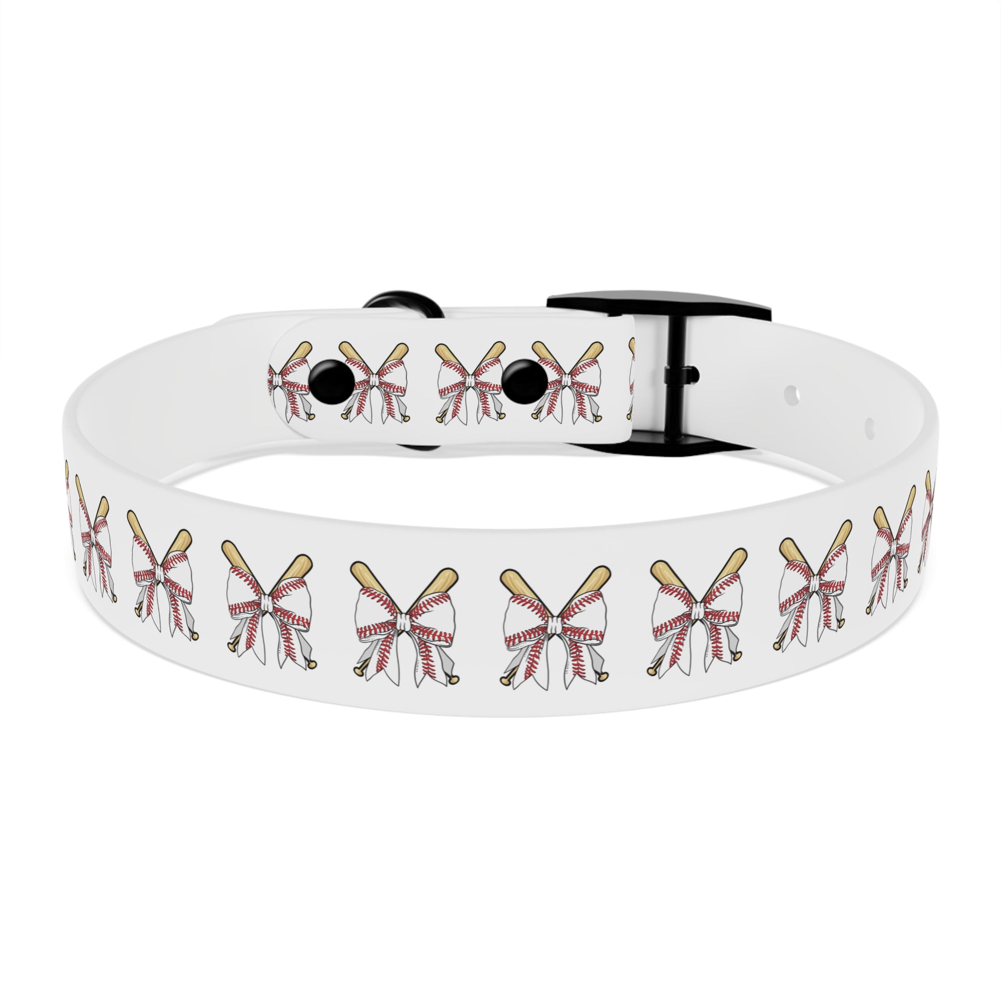 Baseball Bat Dog Collar with Bows - Perfect for Pet Lovers and Sports Fans - DiRoMi