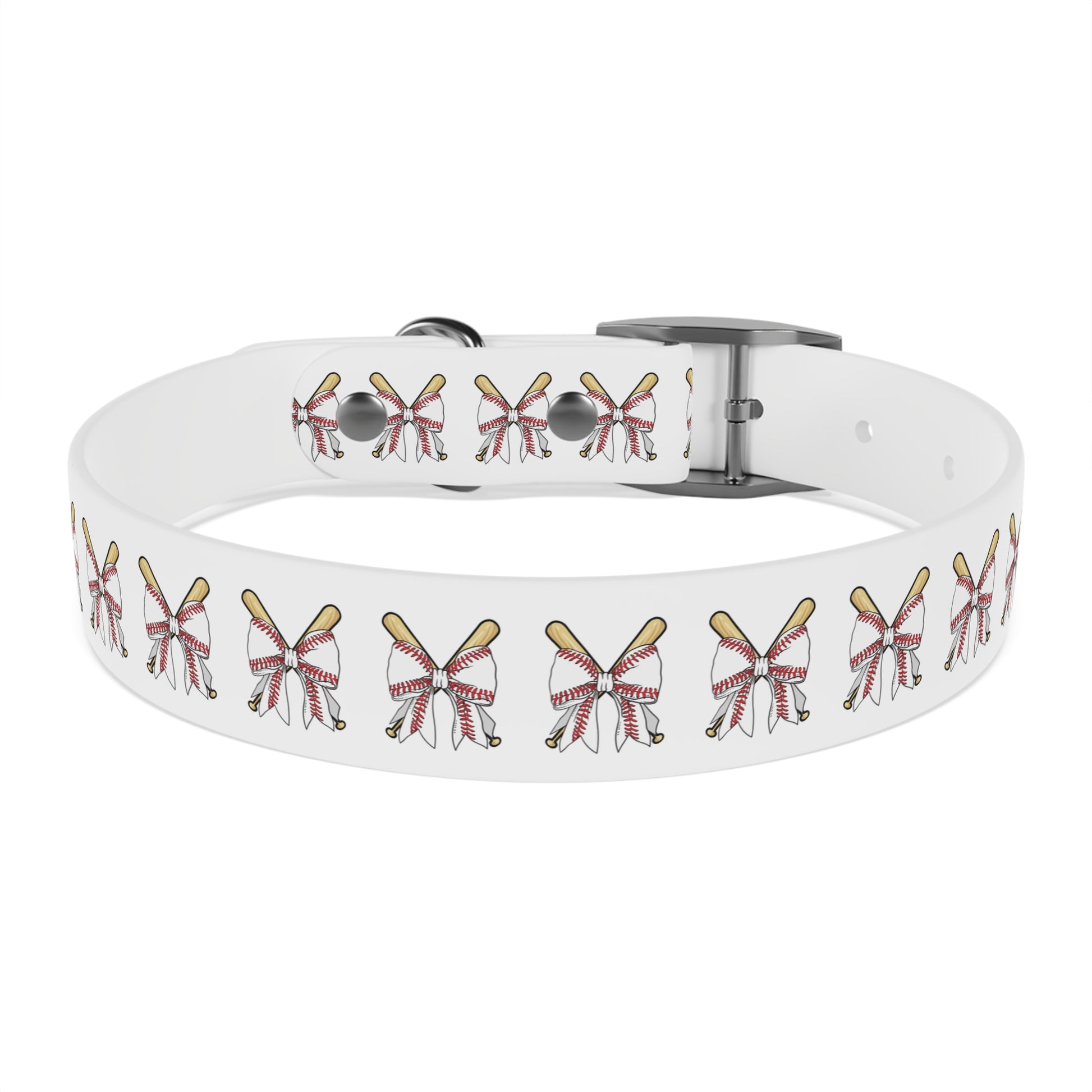 Baseball Bat Dog Collar with Bows - Perfect for Pet Lovers and Sports Fans - DiRoMi