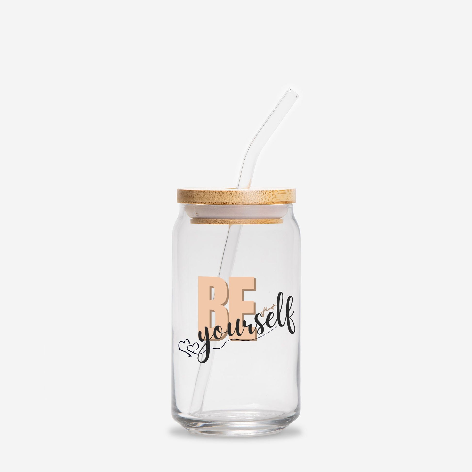 'Be Yourself' Glass tumbler- Glass Can - Gift tumblers 16oz - DiRoMi