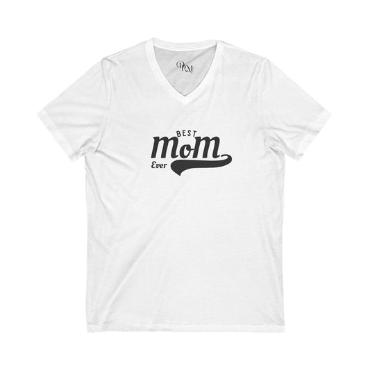 Best Mom Ever V-Neck Tee, Gifts for Moms, Mother's Day Shirt, Unisex Casual Wear, Birthday Gift, Family Celebration Apparel, mother's day - DiRoMi