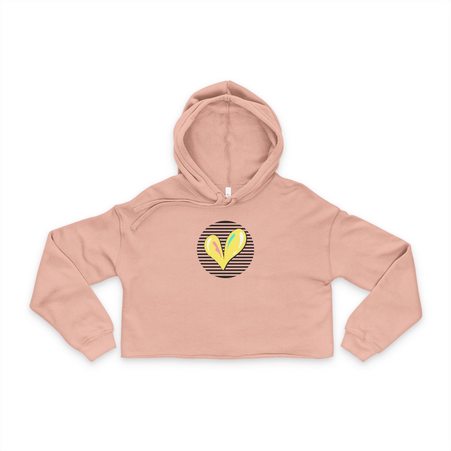 Boho Heart Cropped Hoodie for Women, Trendy Spring Fashion, Gift for Her, Casual Wear, Festival Apparel, Crop Hooded Sweatshirt - DiRoMi