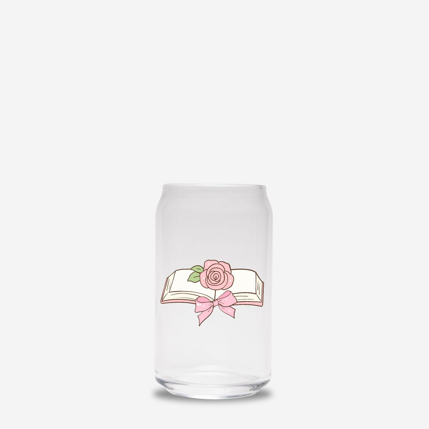 Bookish Glass Tumbler, Iced coffee tumbler, Iced coffee Glass, Glass Can 16oz - DiRoMi