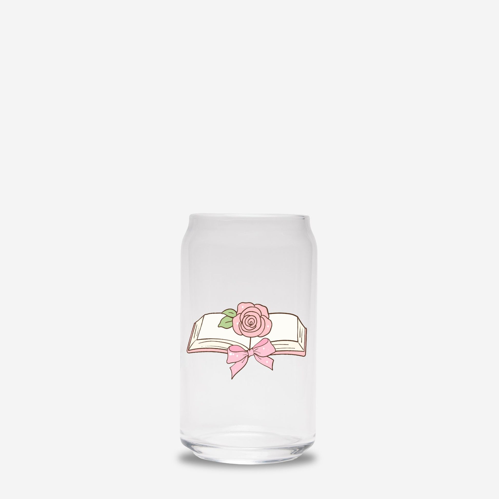 Bookish Glass Tumbler, Iced coffee tumbler, Iced coffee Glass, Glass Can 16oz - DiRoMi