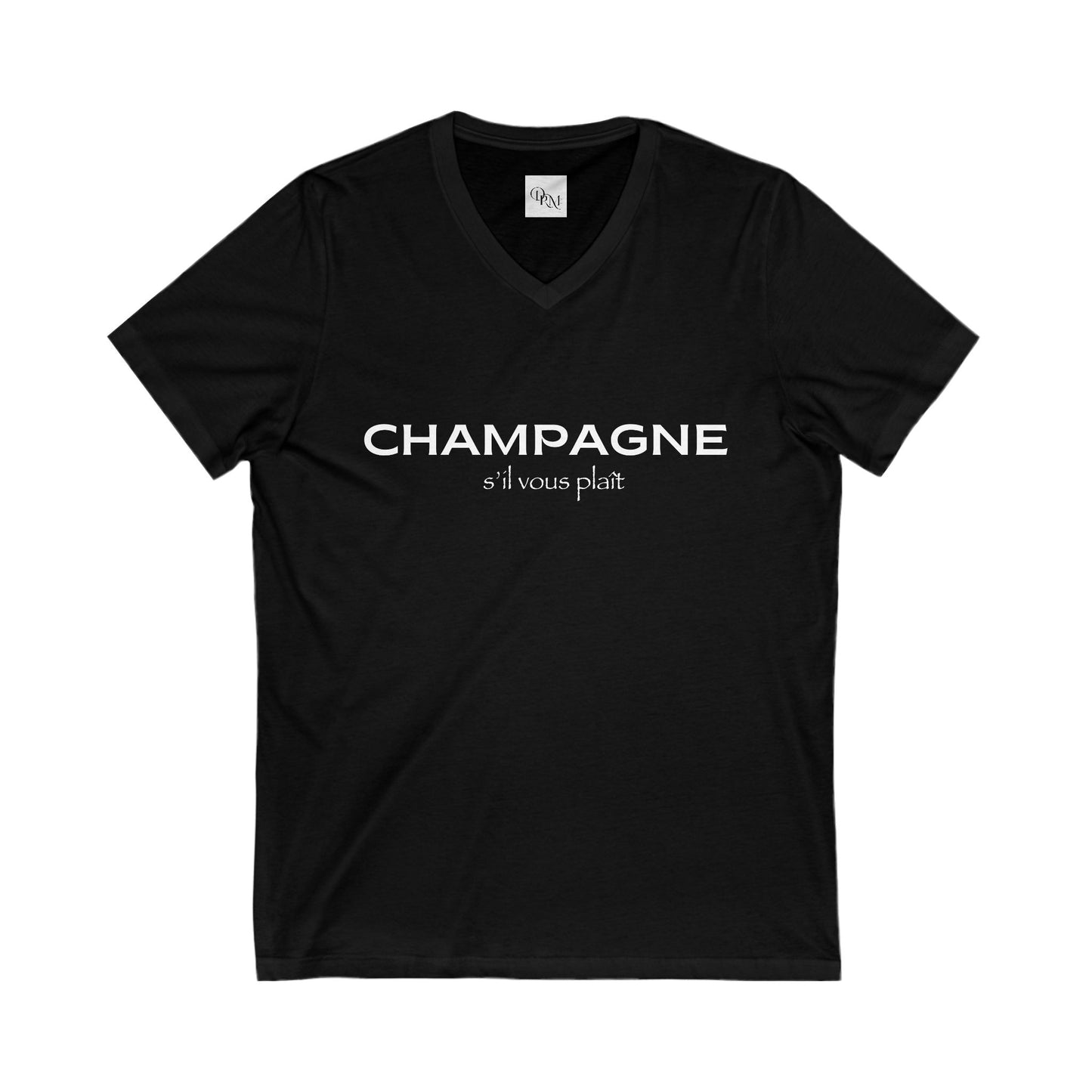 Champagne V-Neck Tee – Unisex Stylish Shirt for Celebrations - DiRoMi