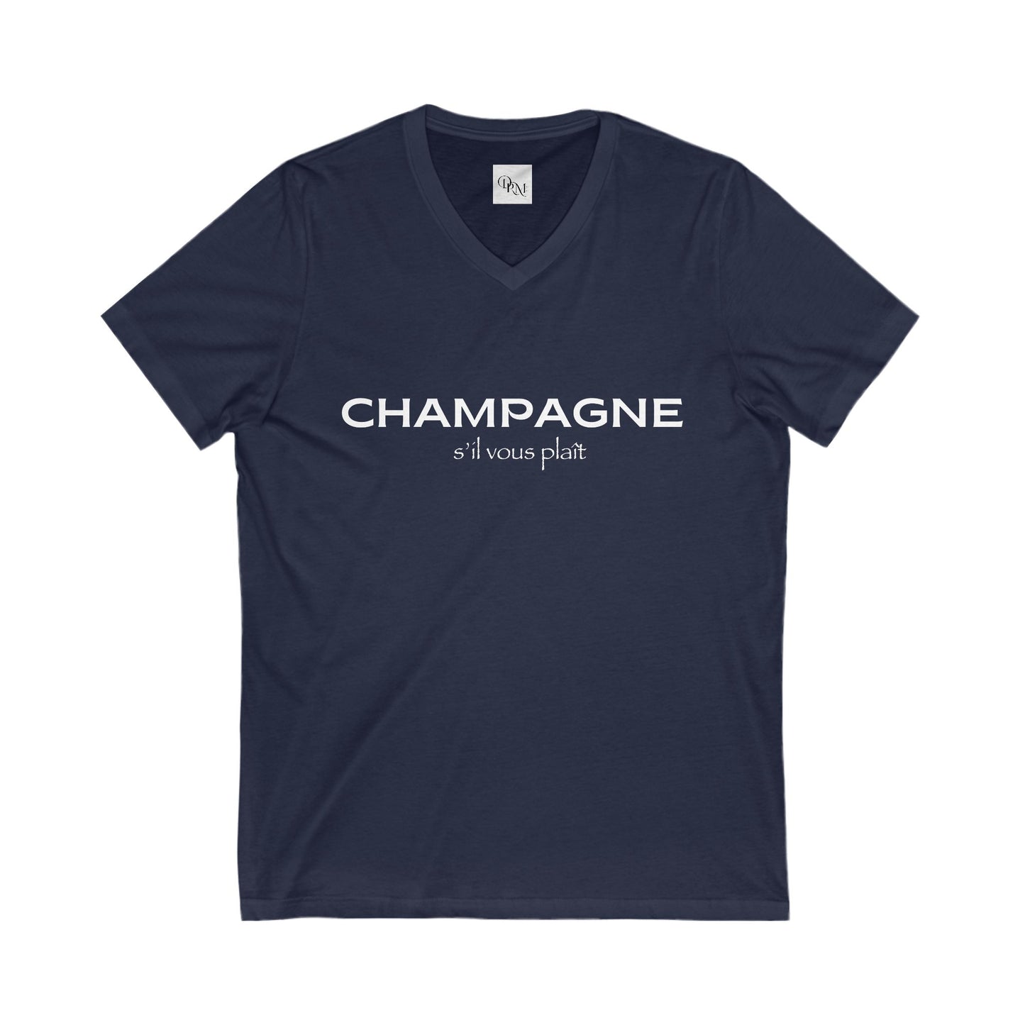 Champagne V-Neck Tee – Unisex Stylish Shirt for Celebrations - DiRoMi
