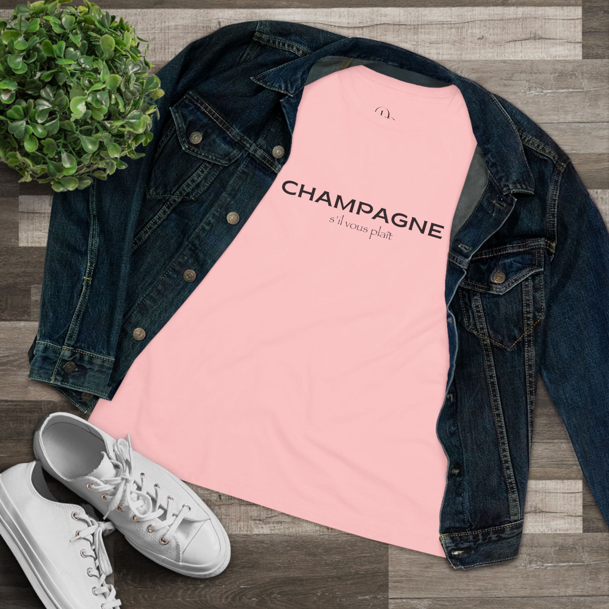 Champagne Vibes Women's Cotton Tee - Perfect for Parties & Celebrations - DiRoMi