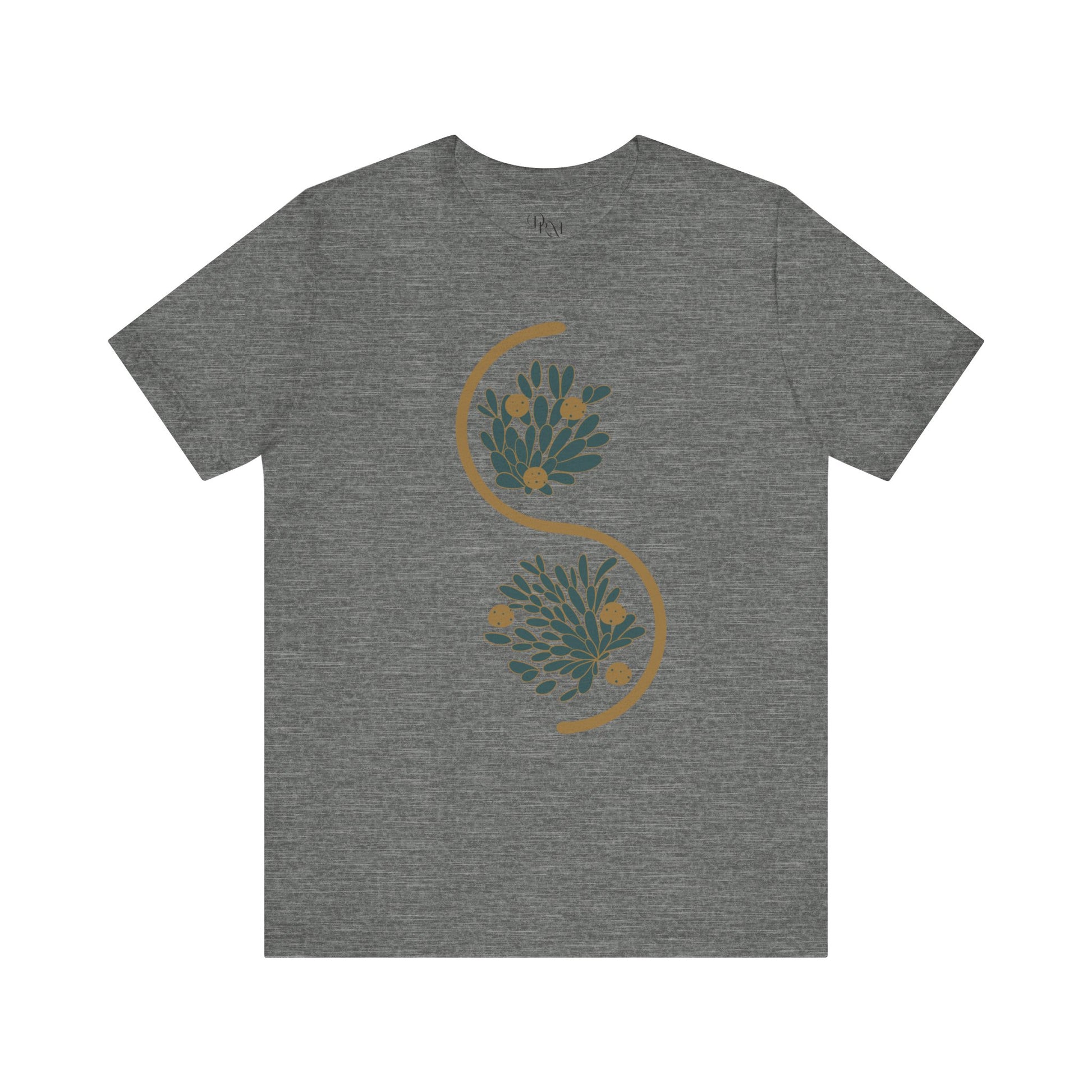 Chic Botanical Essence Tee, Unisex Short Sleeve Shirt, Nature Lover Gift, Casual Everyday Wear, Trendy shirts, galactic metallic, women tee - DiRoMi