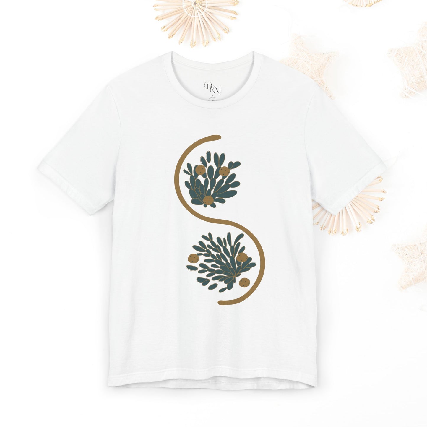 Chic Botanical Essence Tee, Unisex Short Sleeve Shirt, Nature Lover Gift, Casual Everyday Wear, Trendy shirts, galactic metallic, women tee - DiRoMi