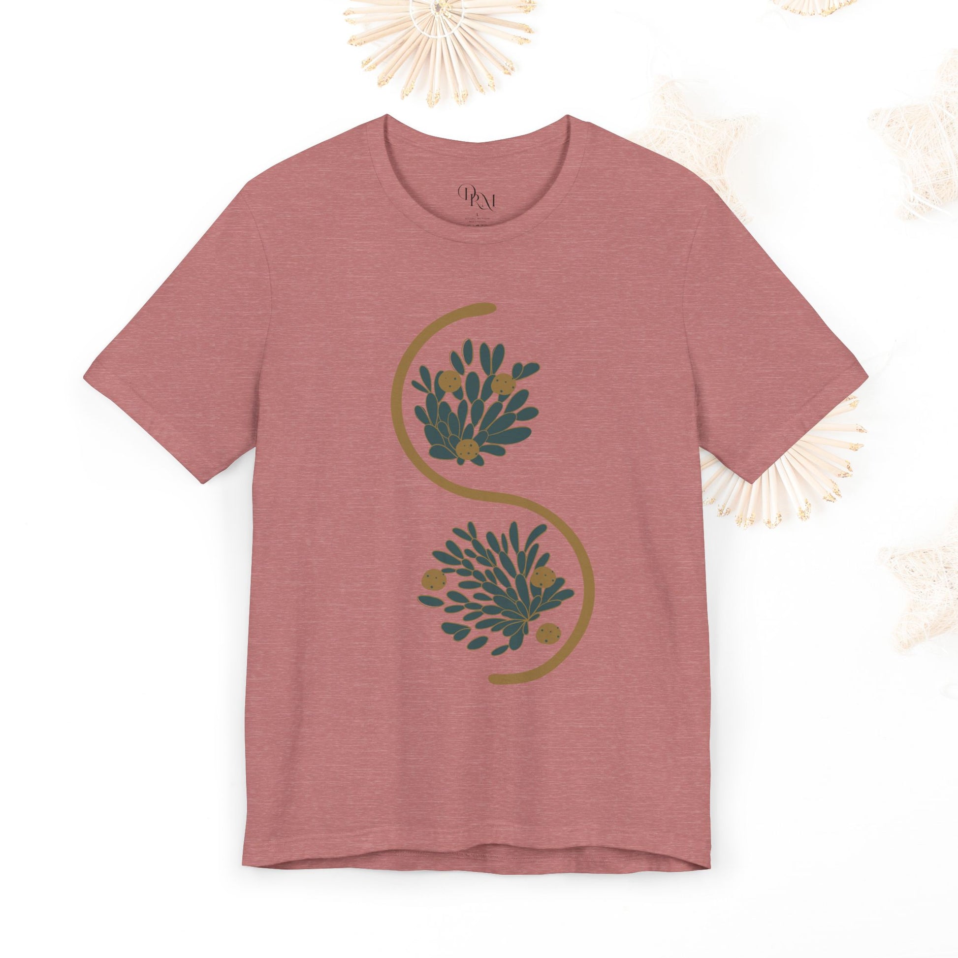 Chic Botanical Essence Tee, Unisex Short Sleeve Shirt, Nature Lover Gift, Casual Everyday Wear, Trendy shirts, galactic metallic, women tee - DiRoMi