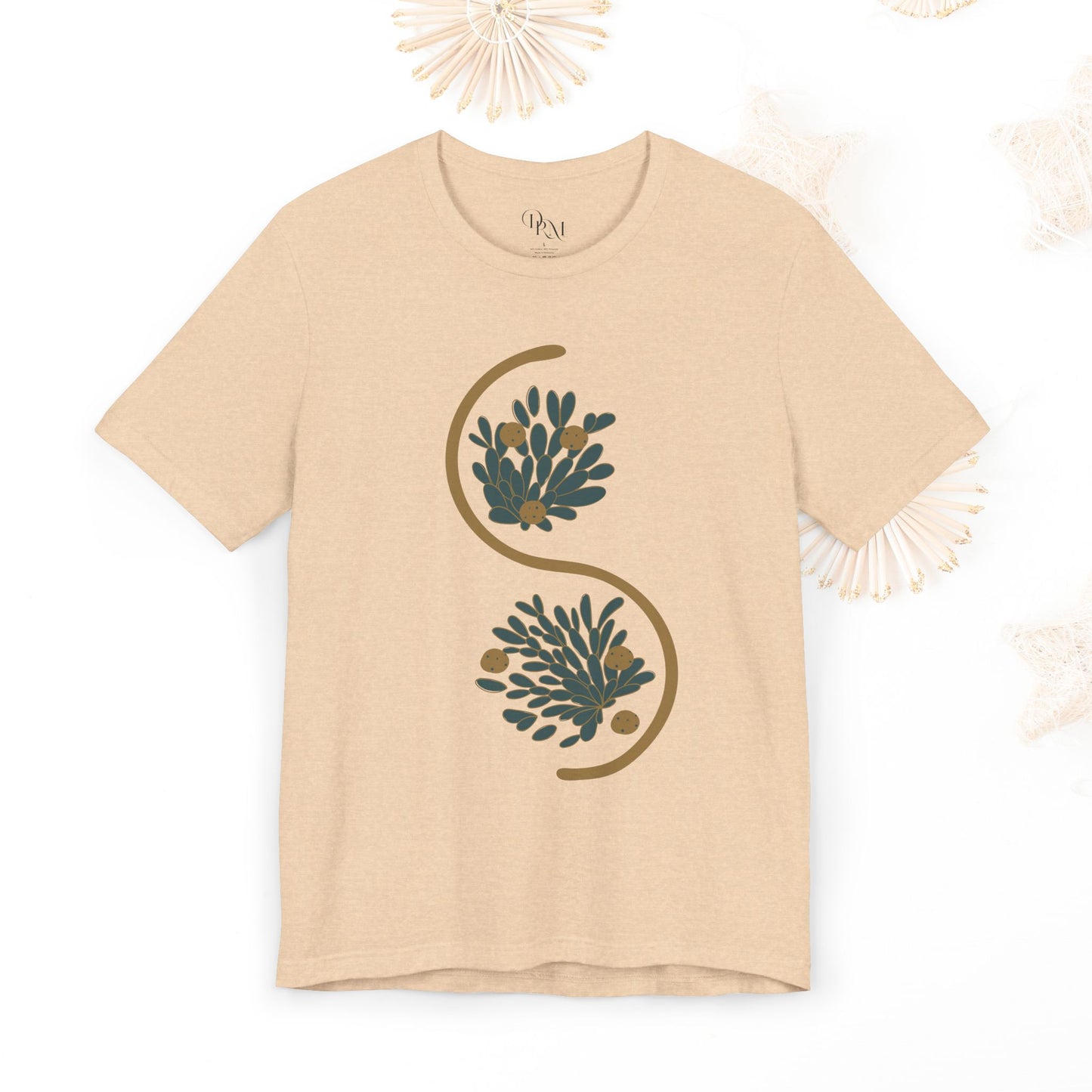 Chic Botanical Essence Tee, Unisex Short Sleeve Shirt, Nature Lover Gift, Casual Everyday Wear, Trendy shirts, galactic metallic, women tee - DiRoMi