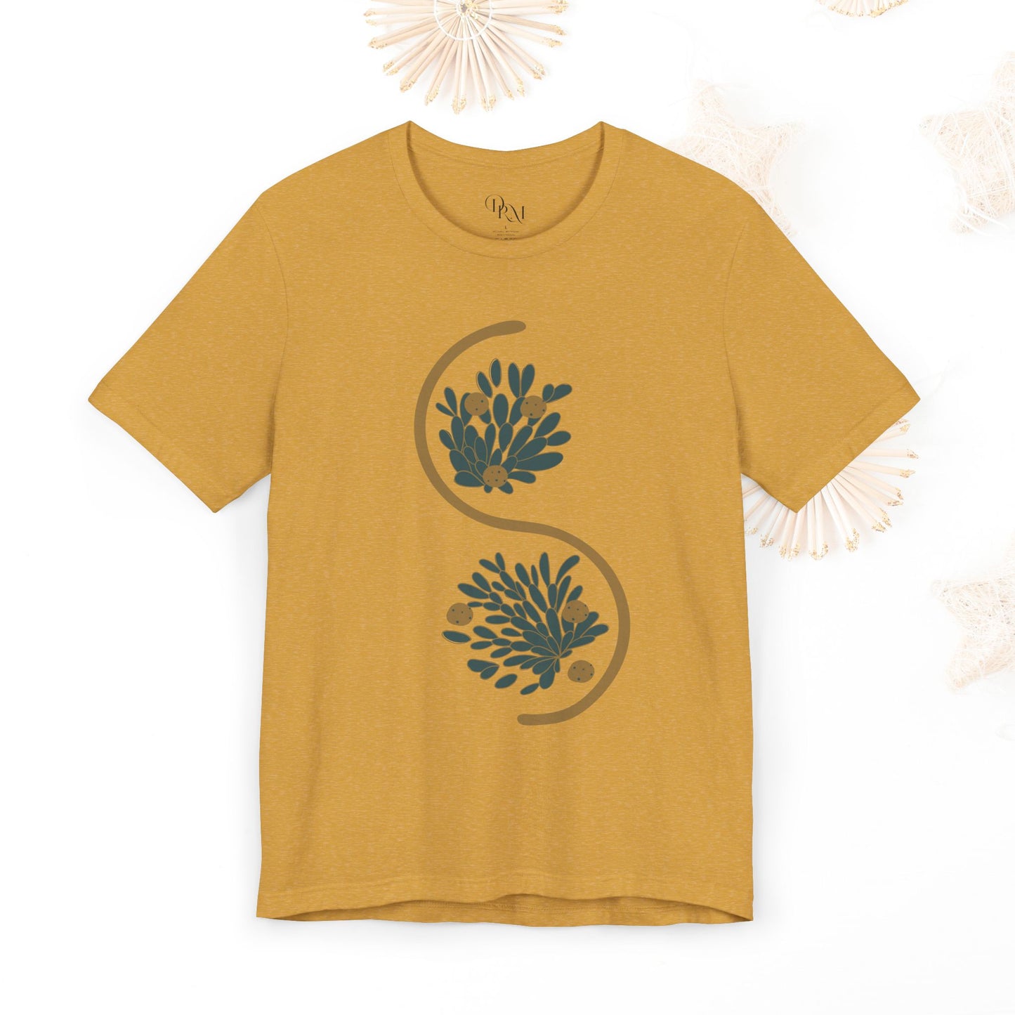 Chic Botanical Essence Tee, Unisex Short Sleeve Shirt, Nature Lover Gift, Casual Everyday Wear, Trendy shirts, galactic metallic, women tee - DiRoMi