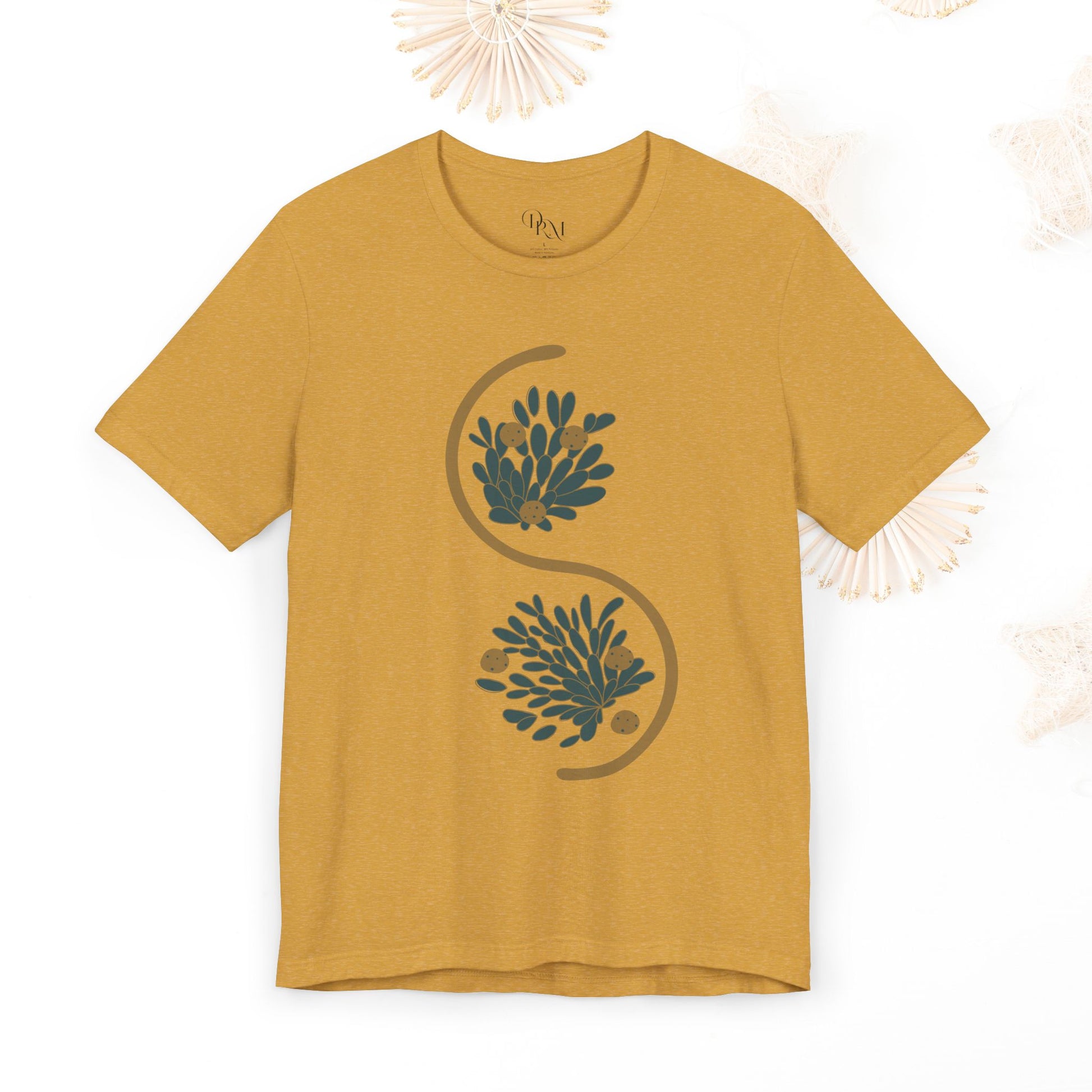 Chic Botanical Essence Tee, Unisex Short Sleeve Shirt, Nature Lover Gift, Casual Everyday Wear, Trendy shirts, galactic metallic, women tee - DiRoMi
