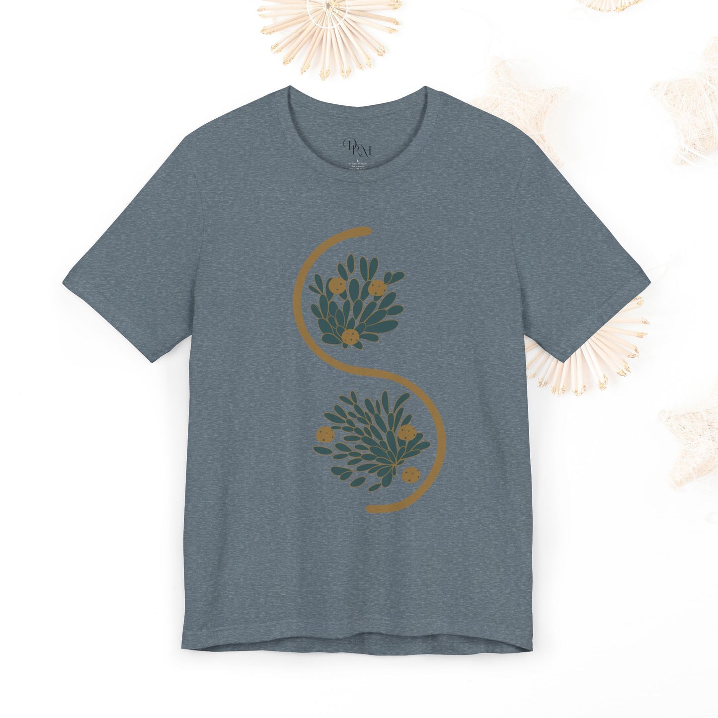 Chic Botanical Essence Tee, Unisex Short Sleeve Shirt, Nature Lover Gift, Casual Everyday Wear, Trendy shirts, galactic metallic, women tee - DiRoMi