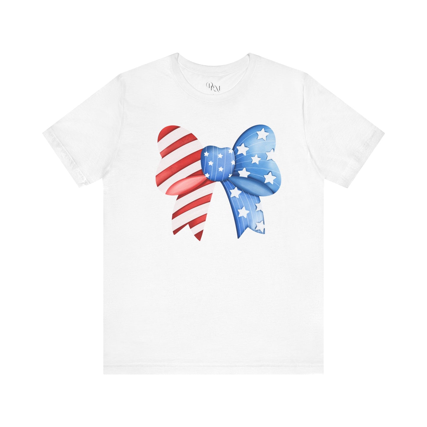 Coquette American bow, 4th of July Shirt Patriotic Short Sleeve Tee