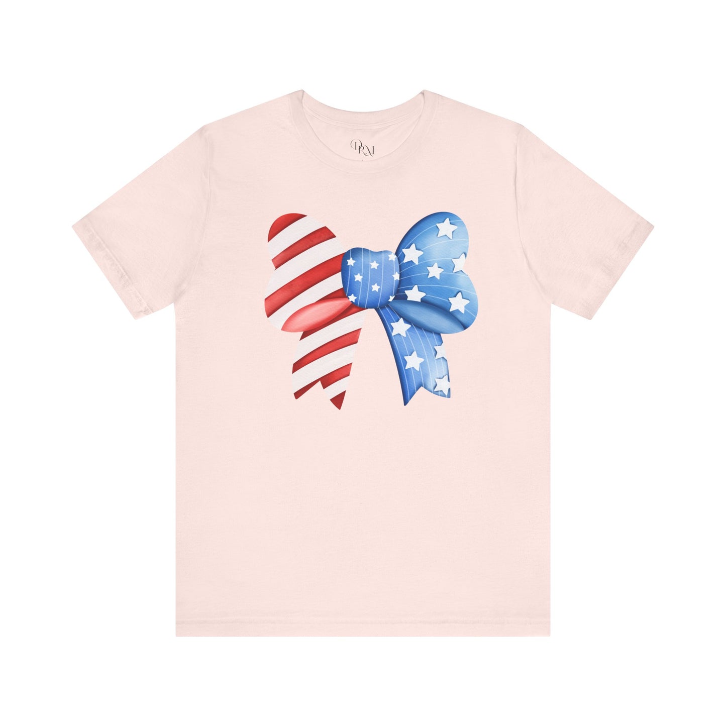 Coquette American bow, 4th of July Shirt Patriotic Short Sleeve Tee