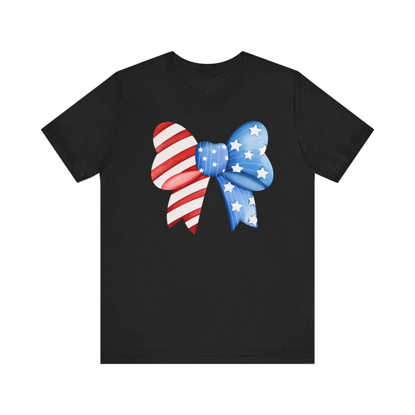 Coquette American bow, 4th of July Shirt Patriotic Short Sleeve Tee