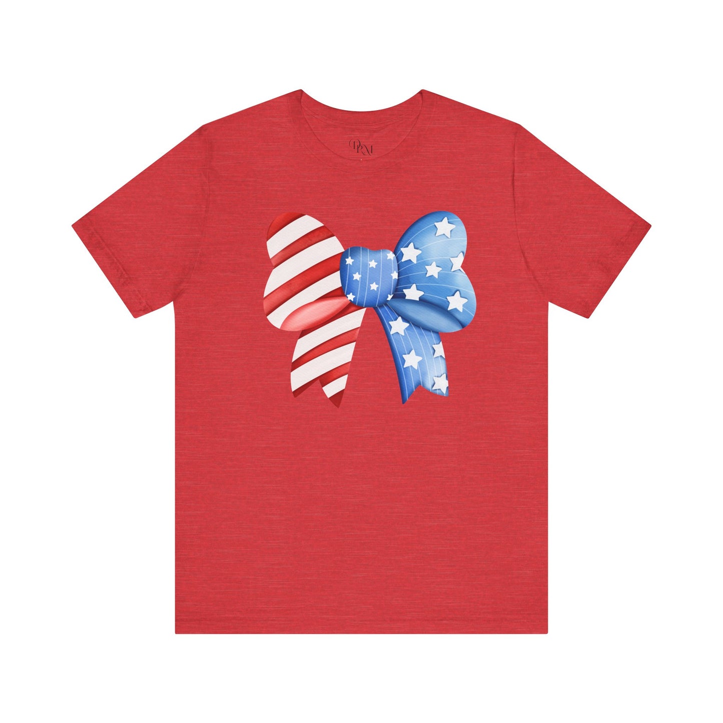 Coquette American bow, 4th of July Shirt Patriotic Short Sleeve Tee