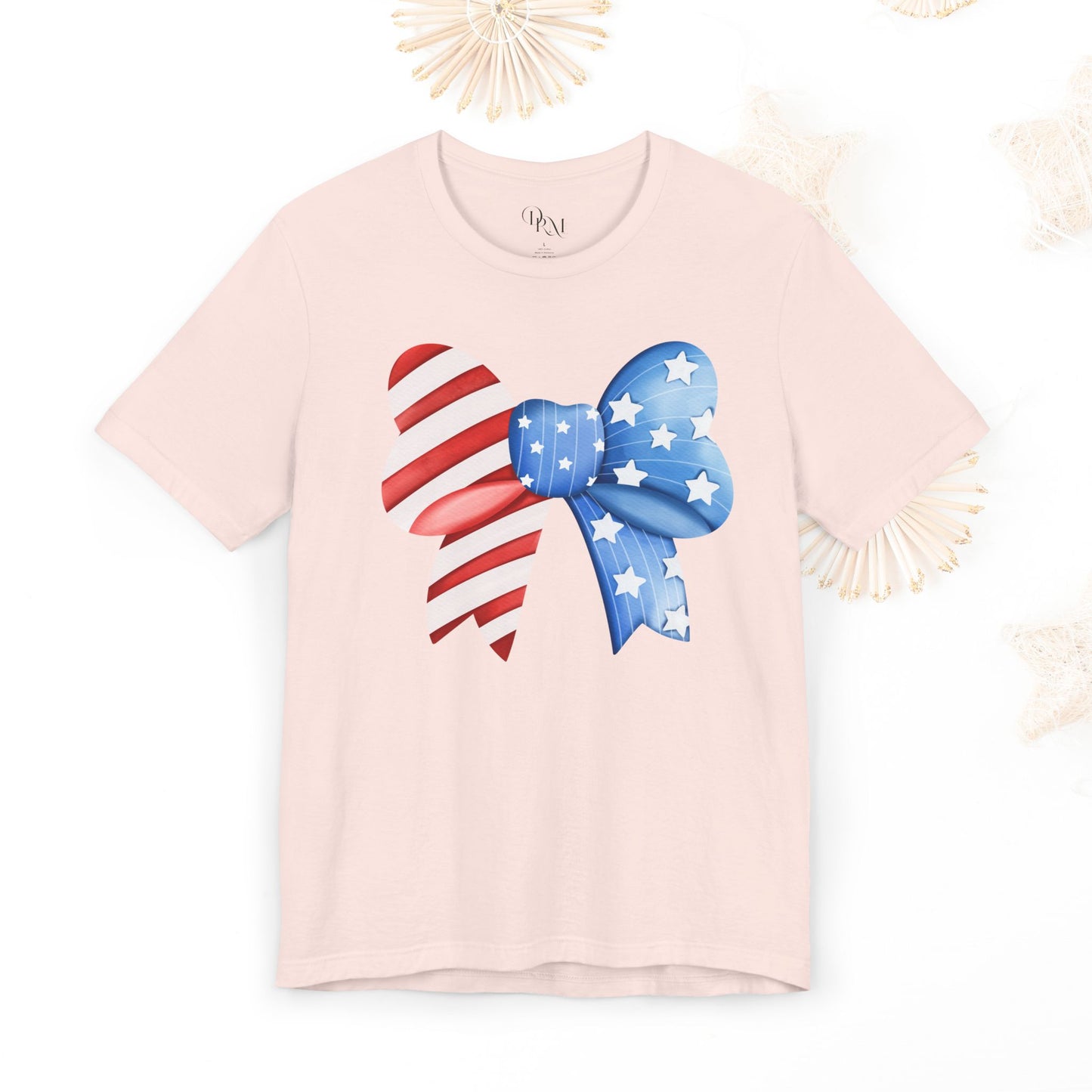 Coquette American bow, 4th of July Shirt Patriotic Short Sleeve Tee