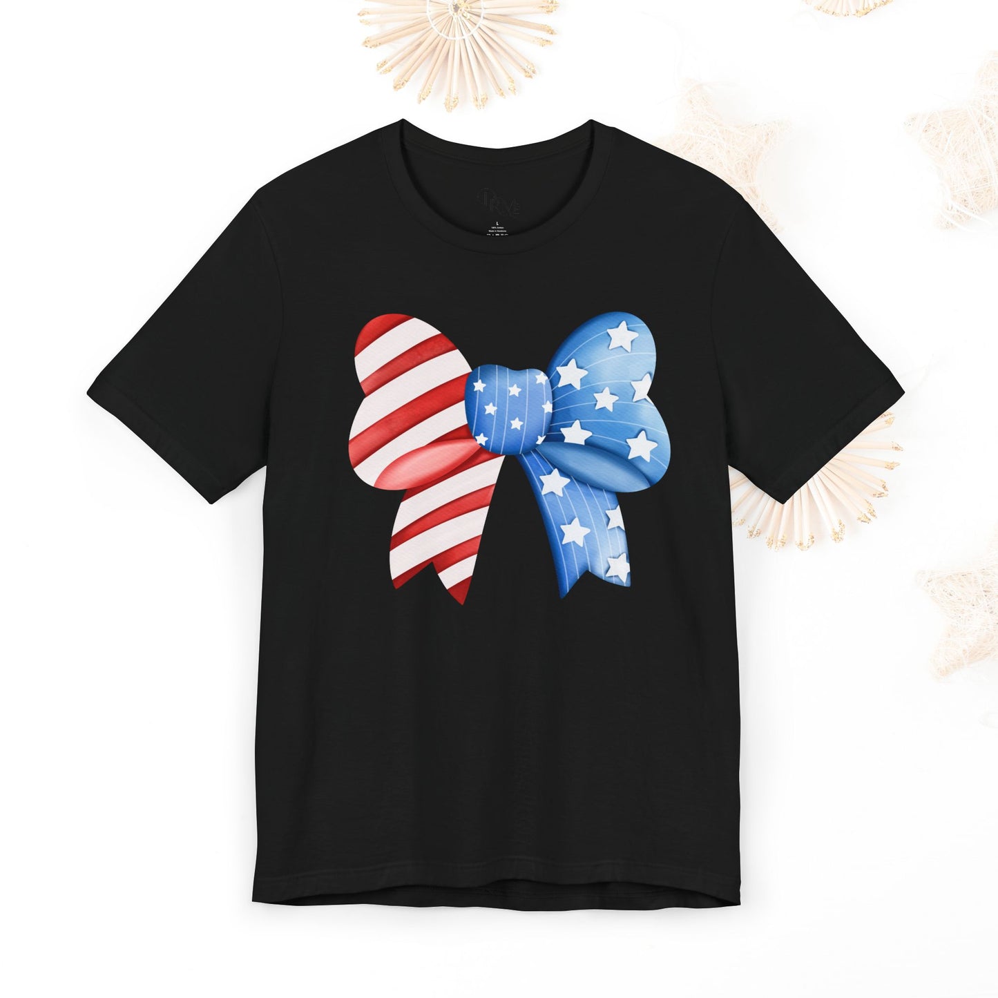 Coquette American bow, 4th of July Shirt Patriotic Short Sleeve Tee