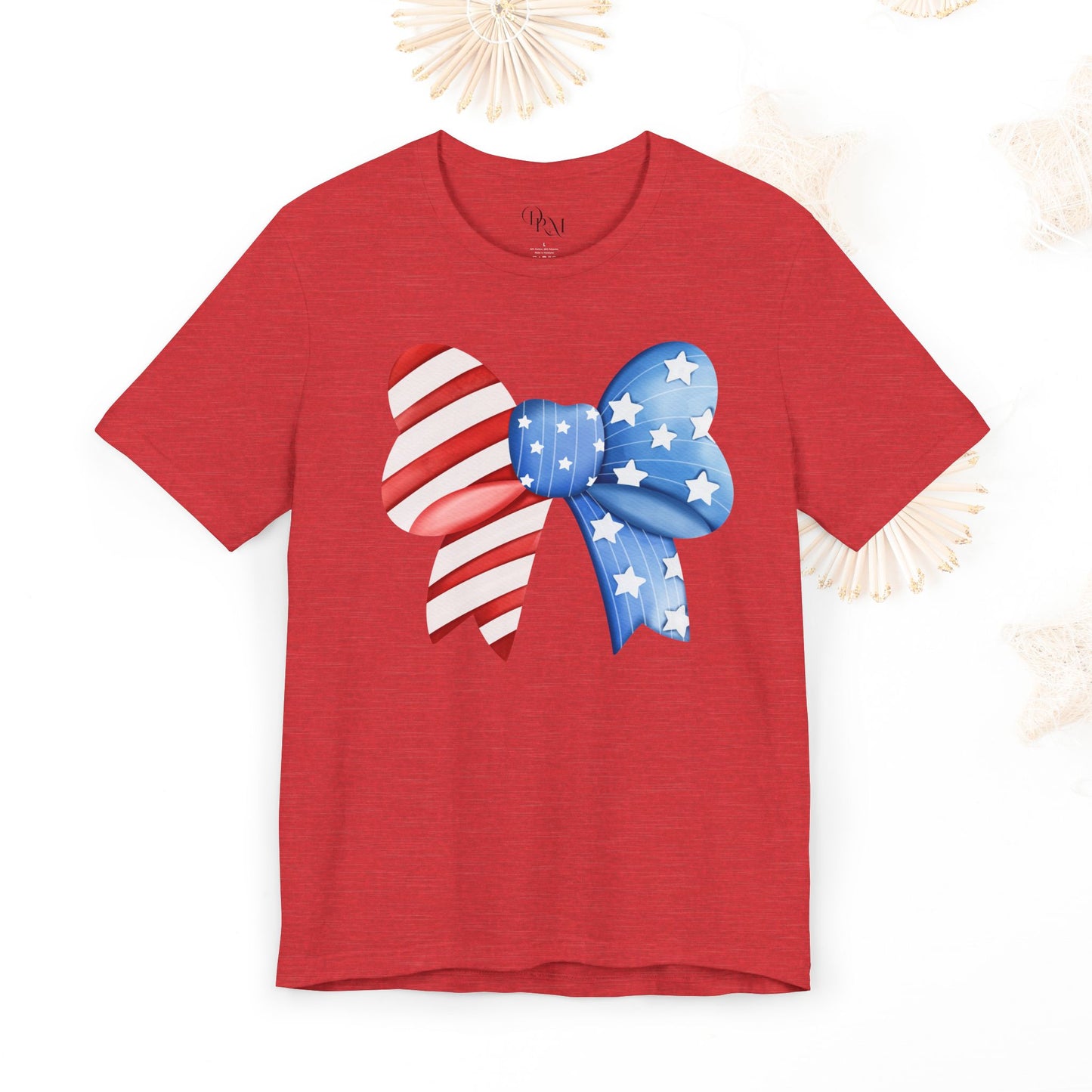 Coquette American bow, 4th of July Shirt Patriotic Short Sleeve Tee