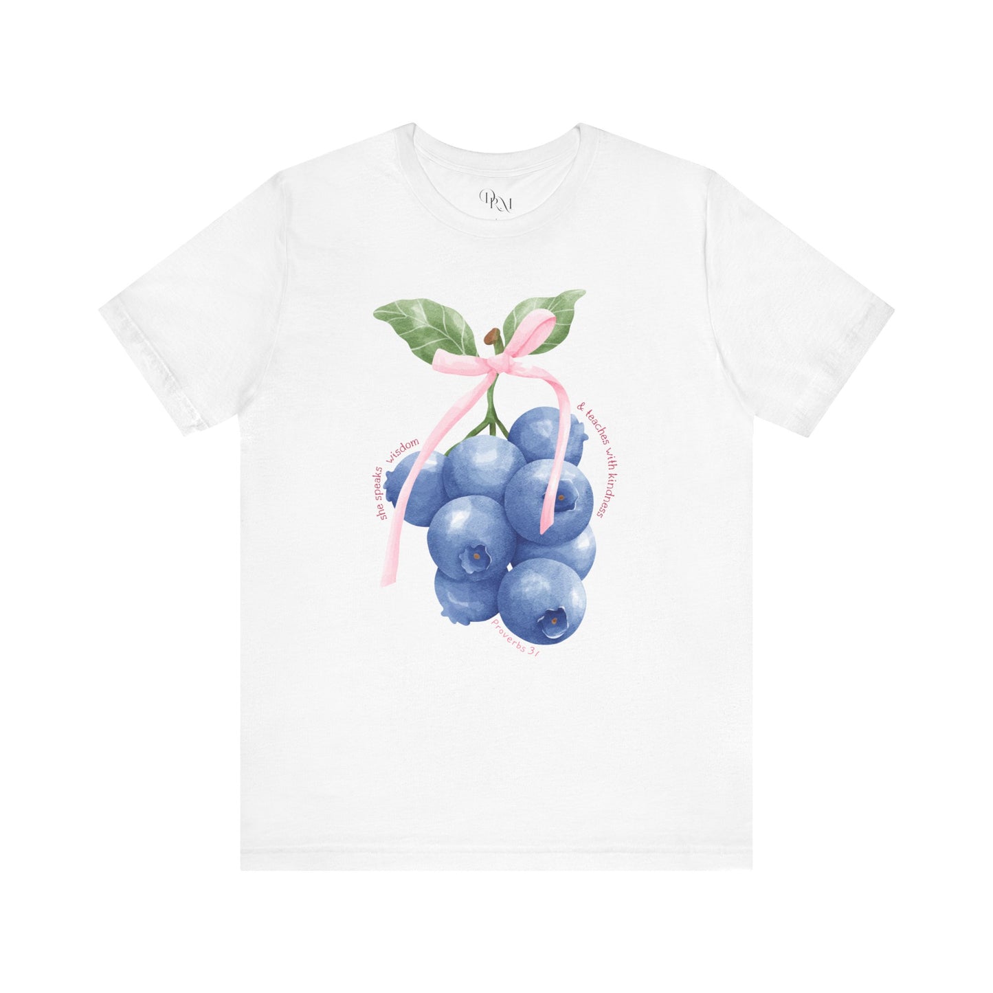 Coquette Blueberry Bliss T-Shirt, Cute Tee, Faith shirt, Christian T-Shirt, Summer Vibes Shirt, Gift for Christians, Casual Everyday Style - DiRoMi