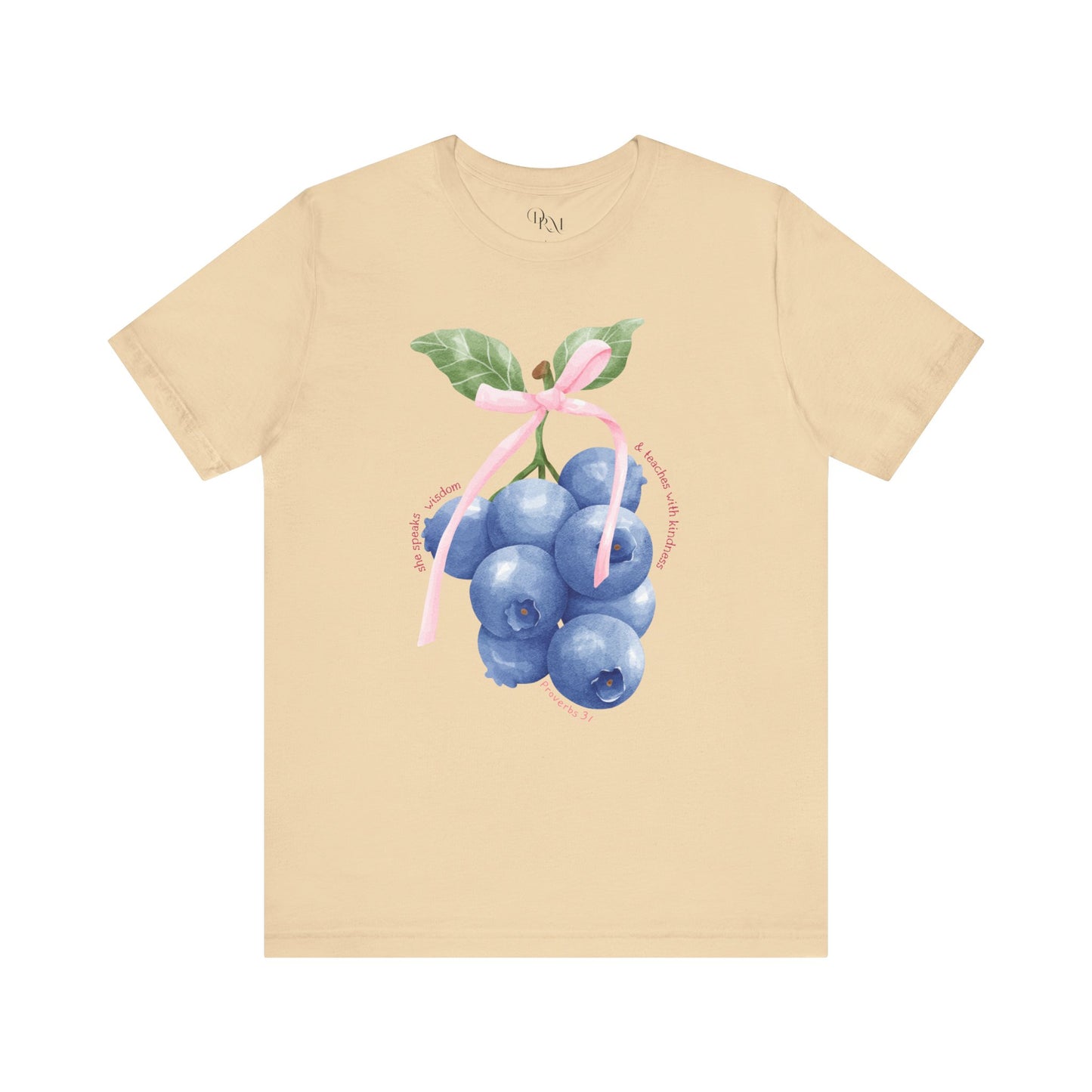 Coquette Blueberry Bliss T-Shirt, Cute Tee, Faith shirt, Christian T-Shirt, Summer Vibes Shirt, Gift for Christians, Casual Everyday Style - DiRoMi
