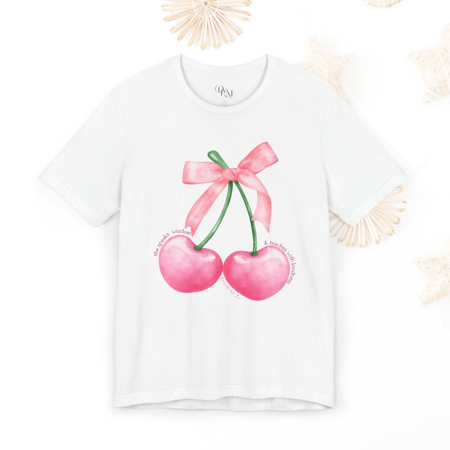 Coquette Cherry Tee,Cute Summer Unisex T-Shirt, Bows Shirt, Black Bow Shirt, Casual Style, Graphic Tee, Coquette Bow Tee - DiRoMi