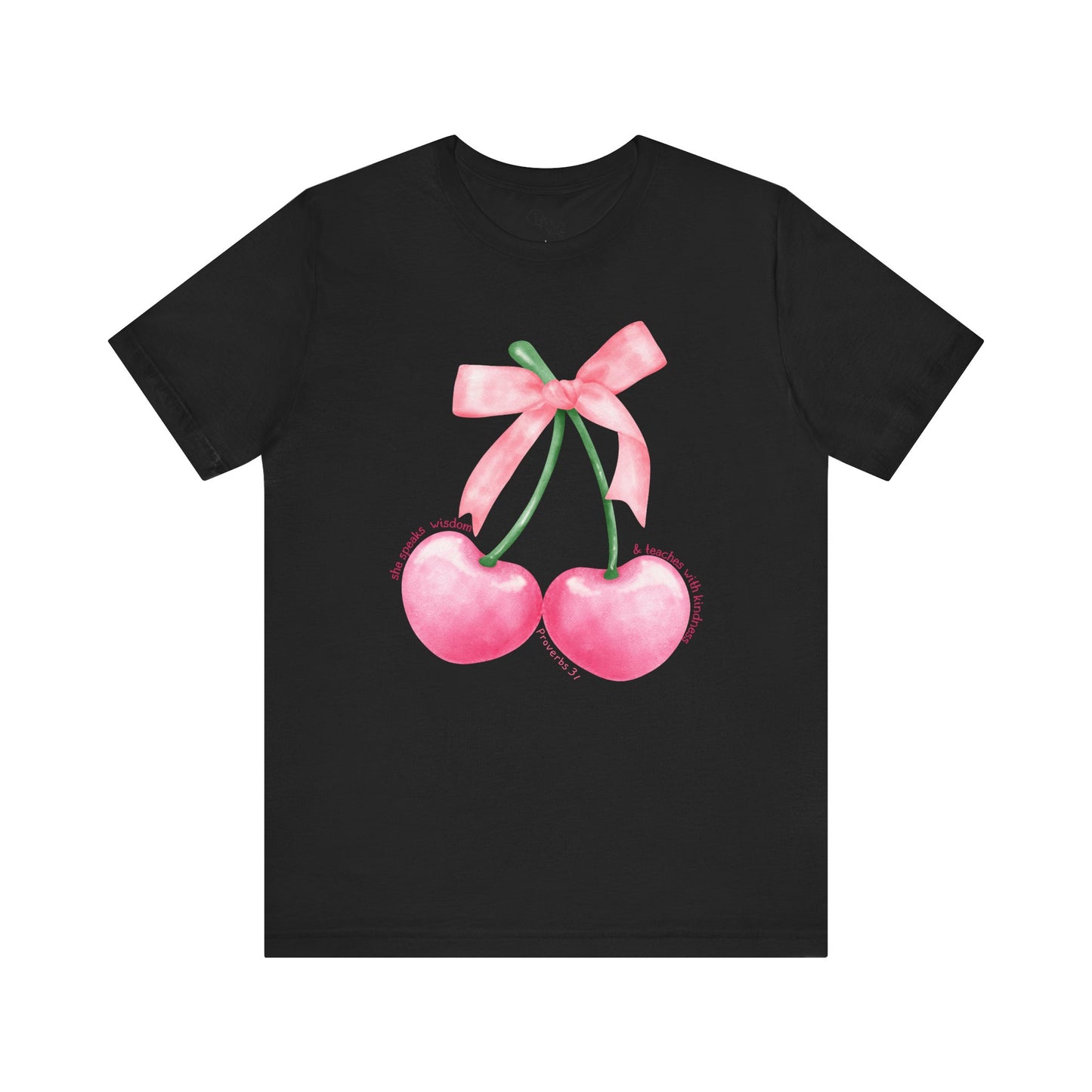 Coquette Cherry Tee,Cute Summer Unisex T-Shirt, Bows Shirt, Black Bow Shirt, Casual Style, Graphic Tee, Coquette Bow Tee - DiRoMi