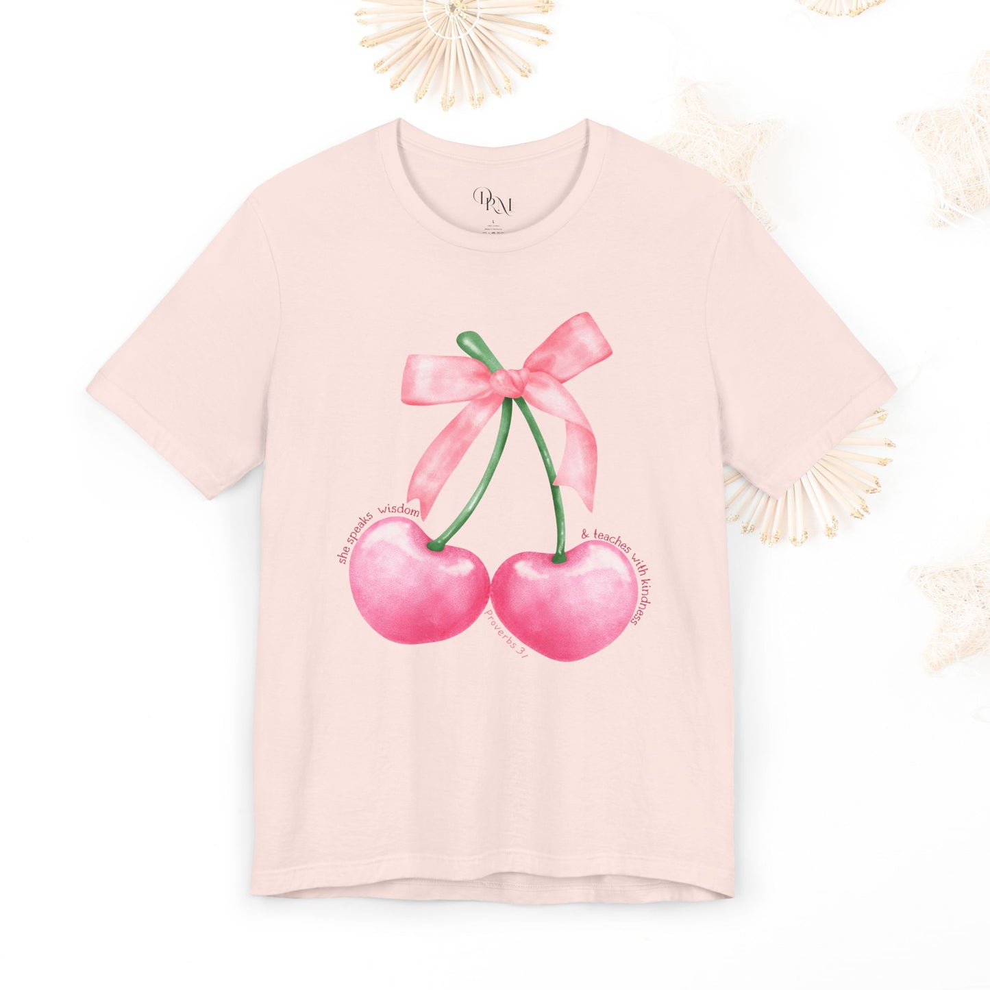 Coquette Cherry Tee,Cute Summer Unisex T-Shirt, Bows Shirt, Black Bow Shirt, Casual Style, Graphic Tee, Coquette Bow Tee - DiRoMi