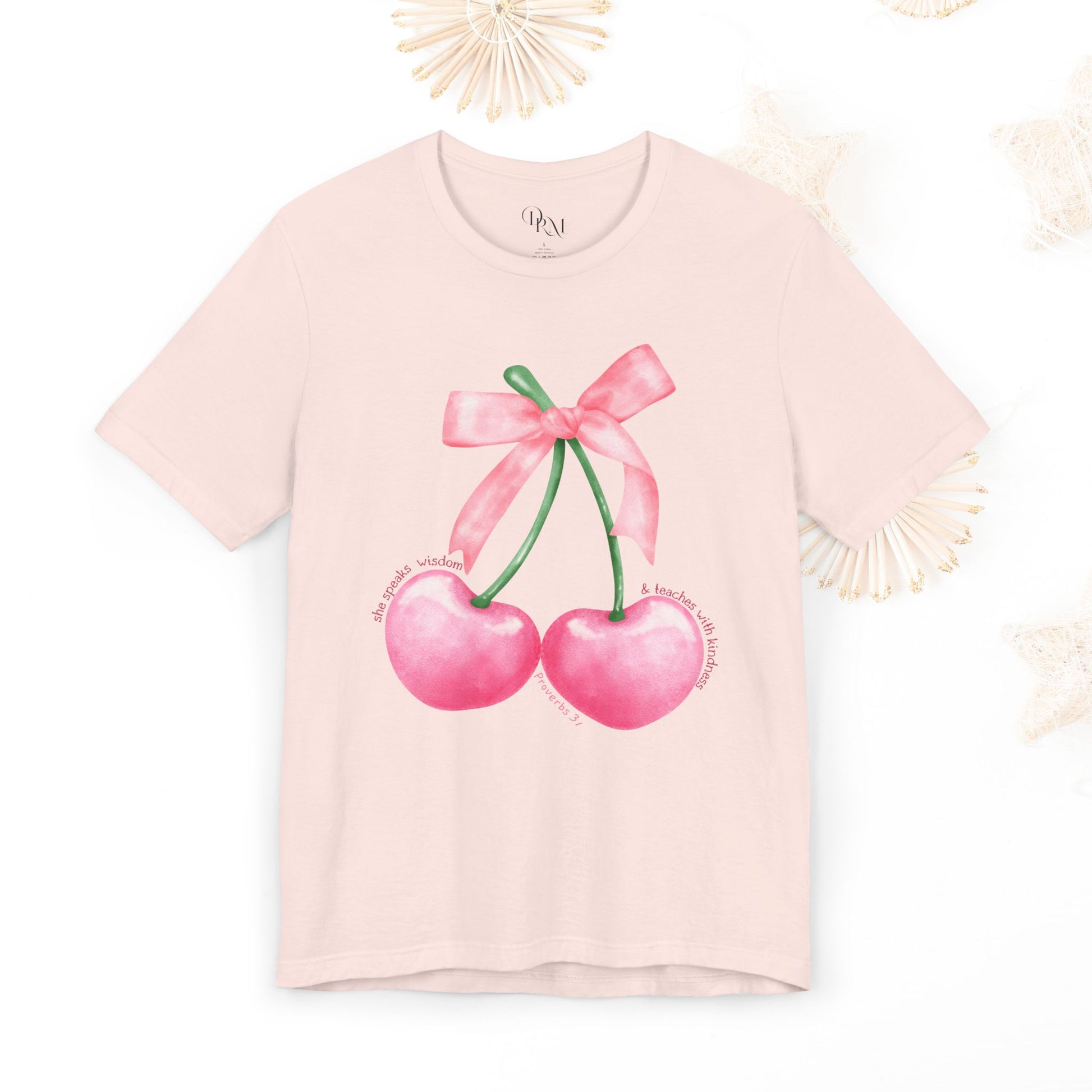 Coquette Cherry Tee,Cute Summer Unisex T-Shirt, Bows Shirt, Black Bow Shirt, Casual Style, Graphic Tee, Coquette Bow Tee - DiRoMi
