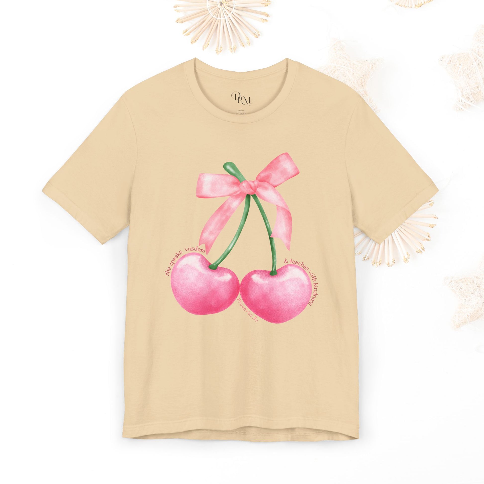 Coquette Cherry Tee,Cute Summer Unisex T-Shirt, Bows Shirt, Black Bow Shirt, Casual Style, Graphic Tee, Coquette Bow Tee - DiRoMi