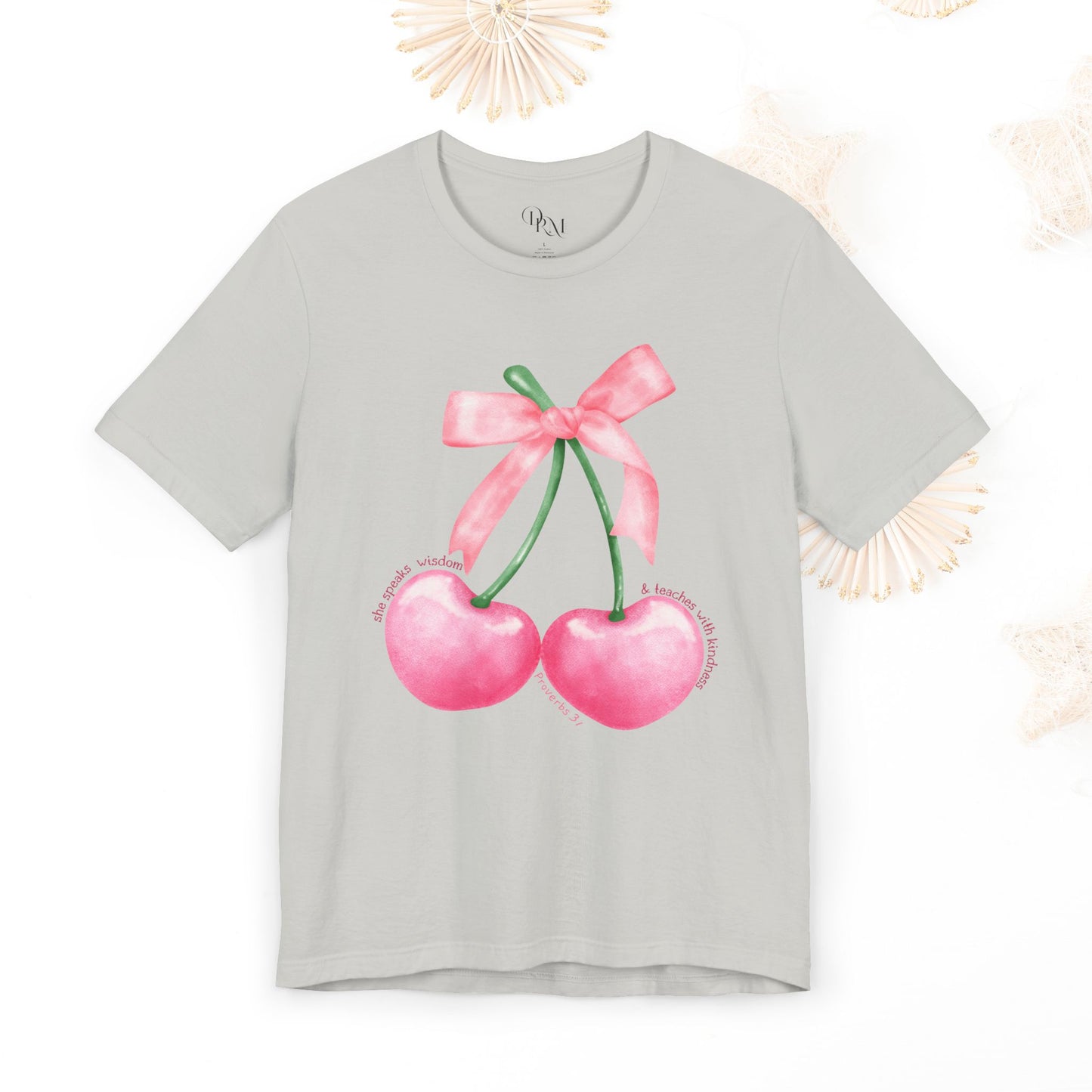 Coquette Cherry Tee,Cute Summer Unisex T-Shirt, Bows Shirt, Black Bow Shirt, Casual Style, Graphic Tee, Coquette Bow Tee - DiRoMi