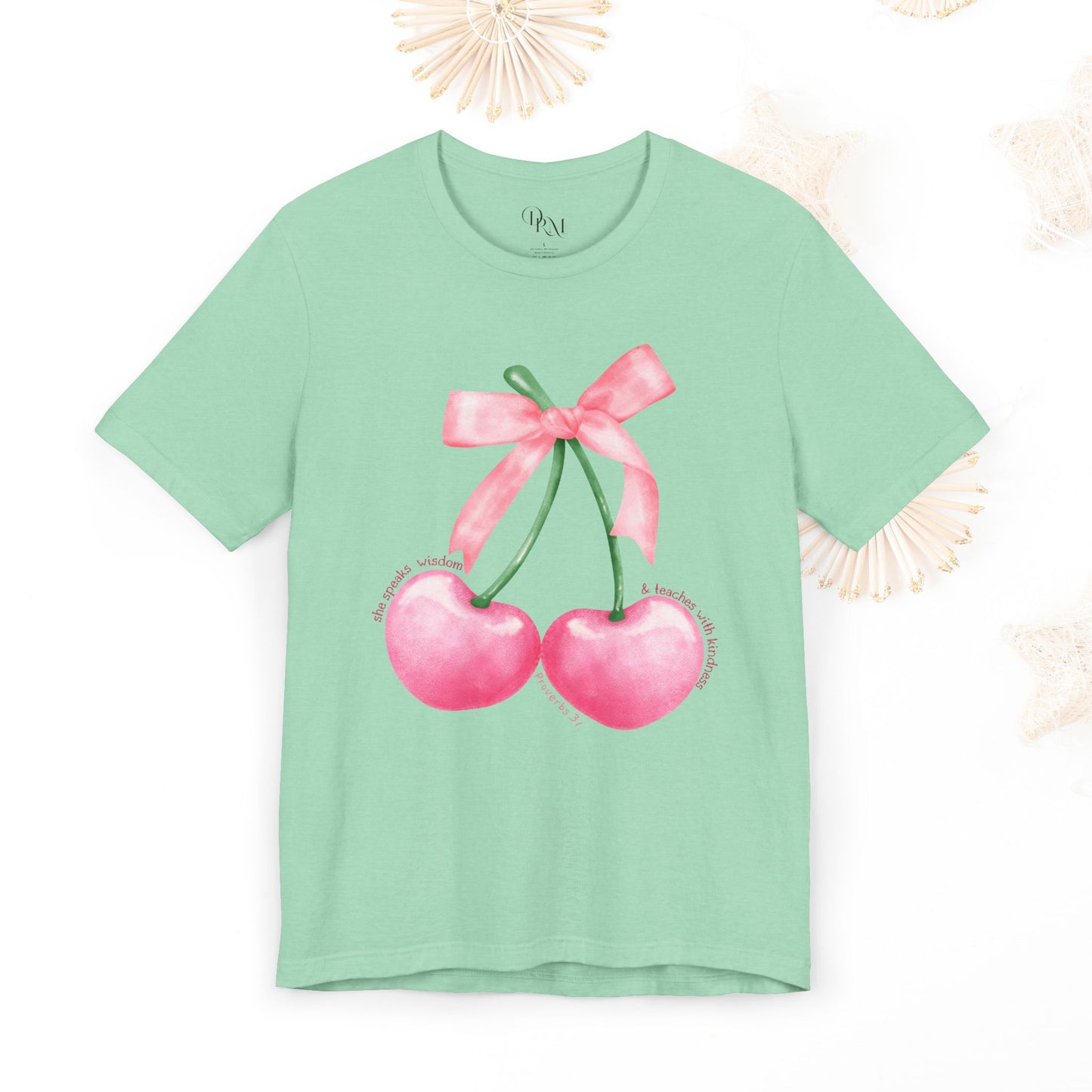 Coquette Cherry Tee,Cute Summer Unisex T-Shirt, Bows Shirt, Black Bow Shirt, Casual Style, Graphic Tee, Coquette Bow Tee - DiRoMi