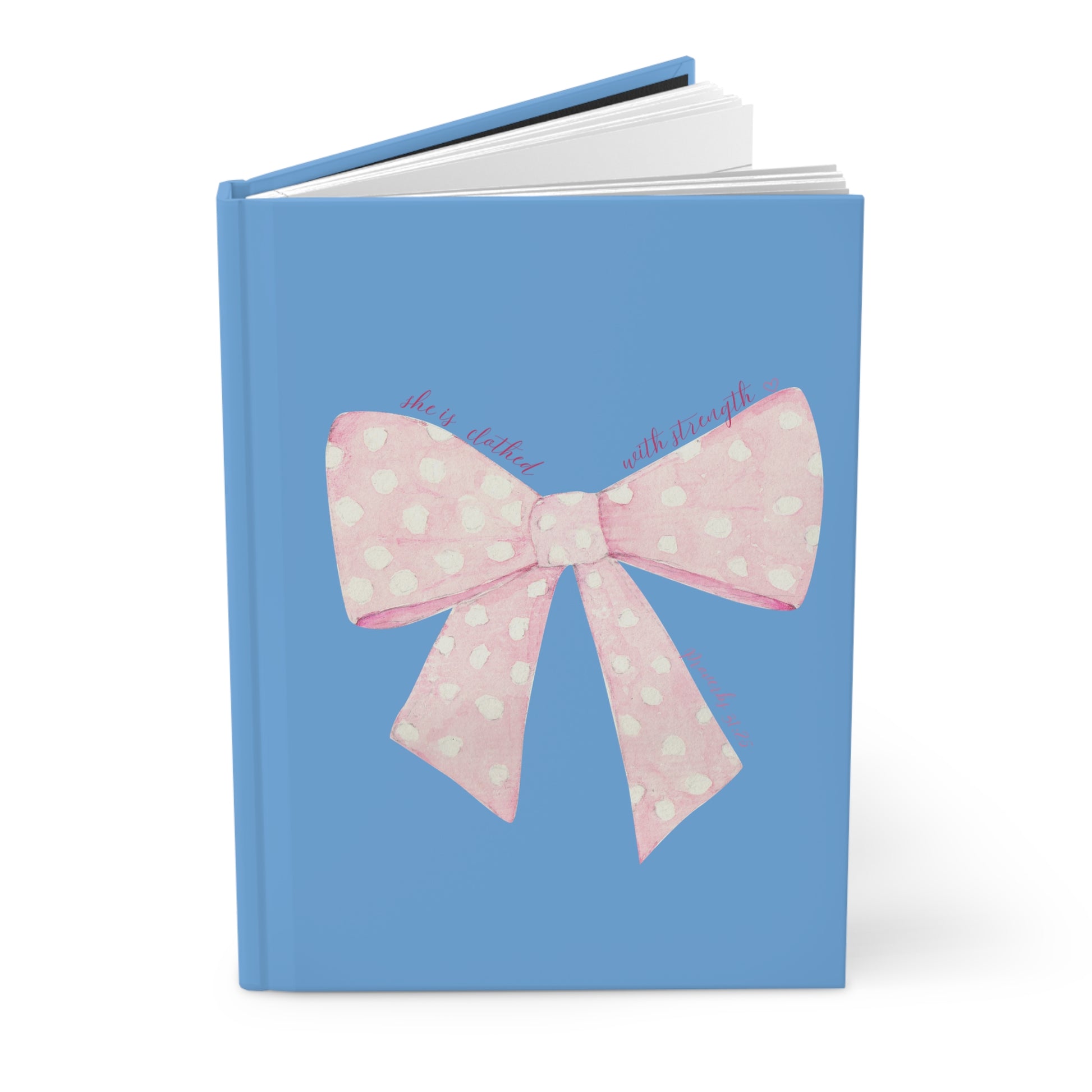 Coquette Cute Hardcover Journal - "Progress Over Perfection" & Inspirational Bow Design - DiRoMi