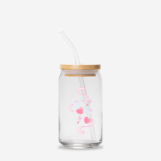 Coquette Glass Tumbler , Glass Can 16oz - DiRoMi