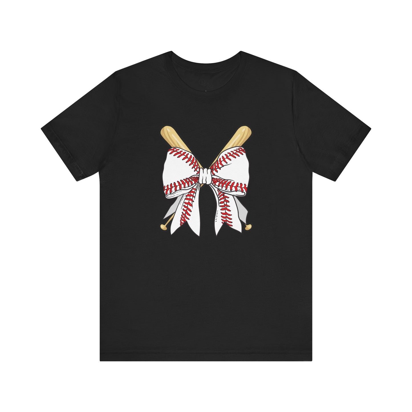 Coquette Soft Baseball Bow Short Sleeve Tee, Sporty Summer Shirt, Perfect Gift for Baseball Lovers, Great for Team Fans, Mother's day, Moms - DiRoMi