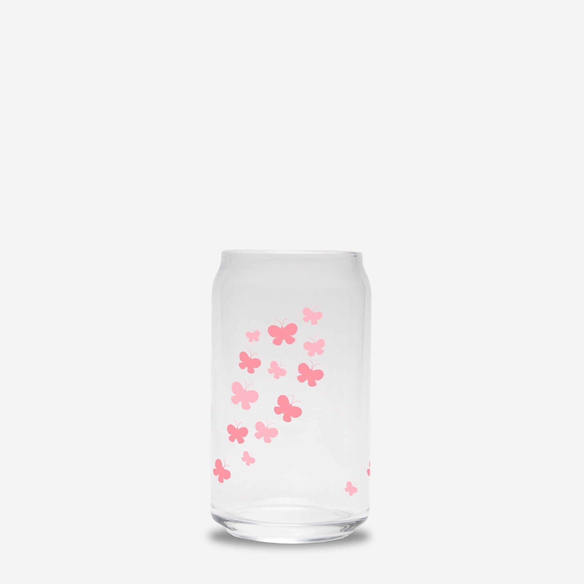 Coquette butterflies Glass Tumbler, Cute gifts, cute glass tumbler, Glass Can 16oz - DiRoMi