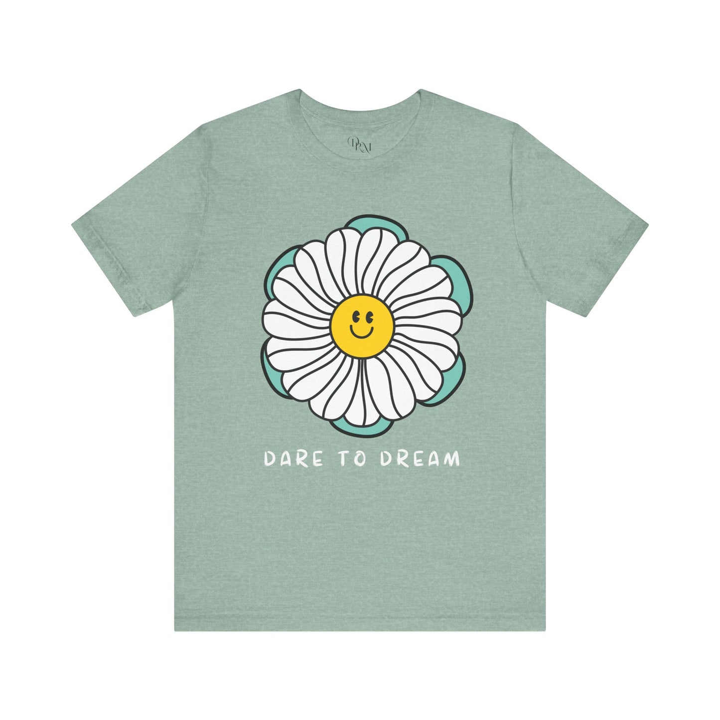 Dare to Dream Tee, Short Sleeve Shirt, Floral Motivational Tee for Relaxed Vibes, Great Gift for Friends, Inspirational Clothing, - DiRoMi